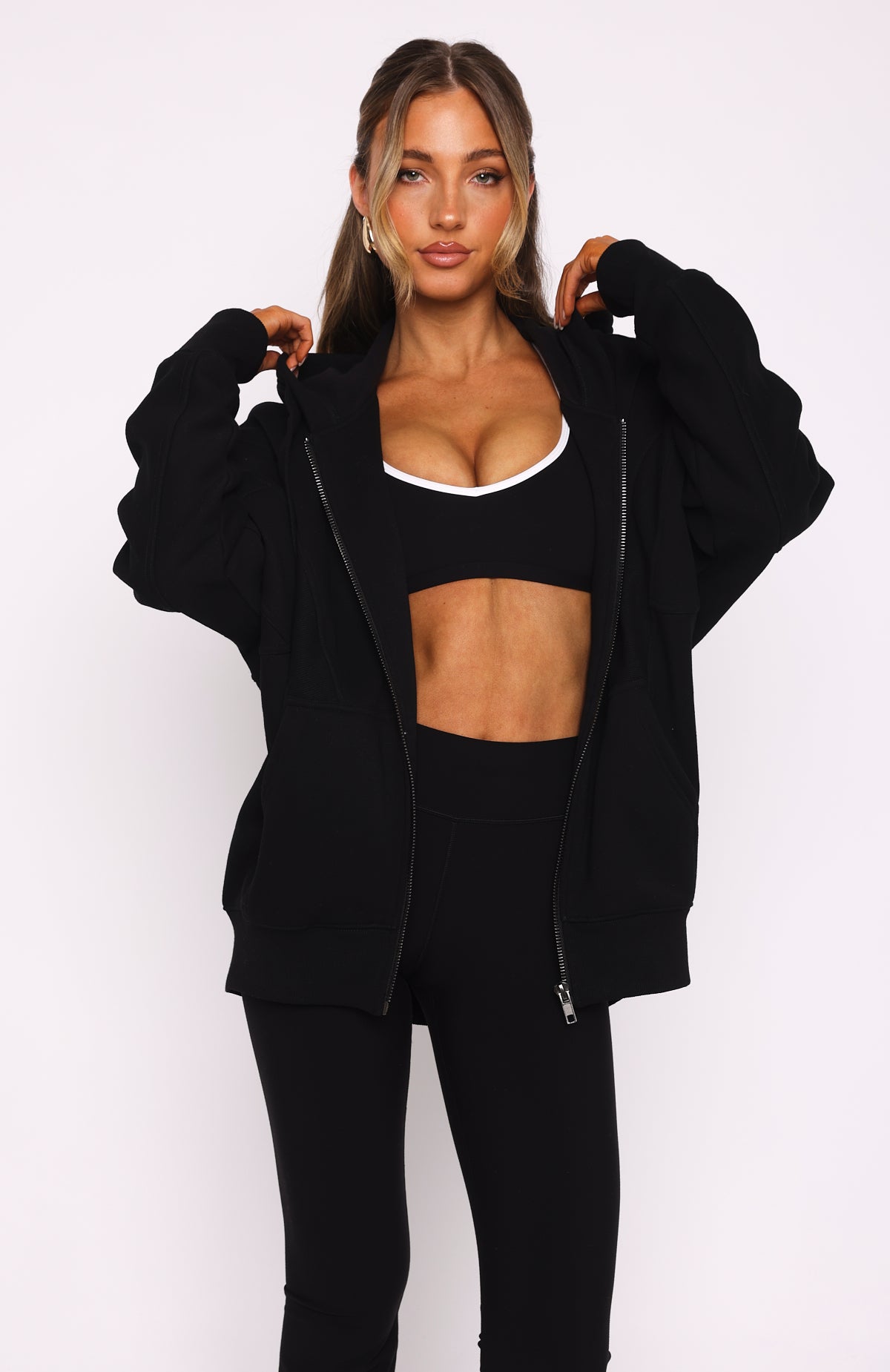 Ultimate Comfort Zip Front Hoodie - Premium Black