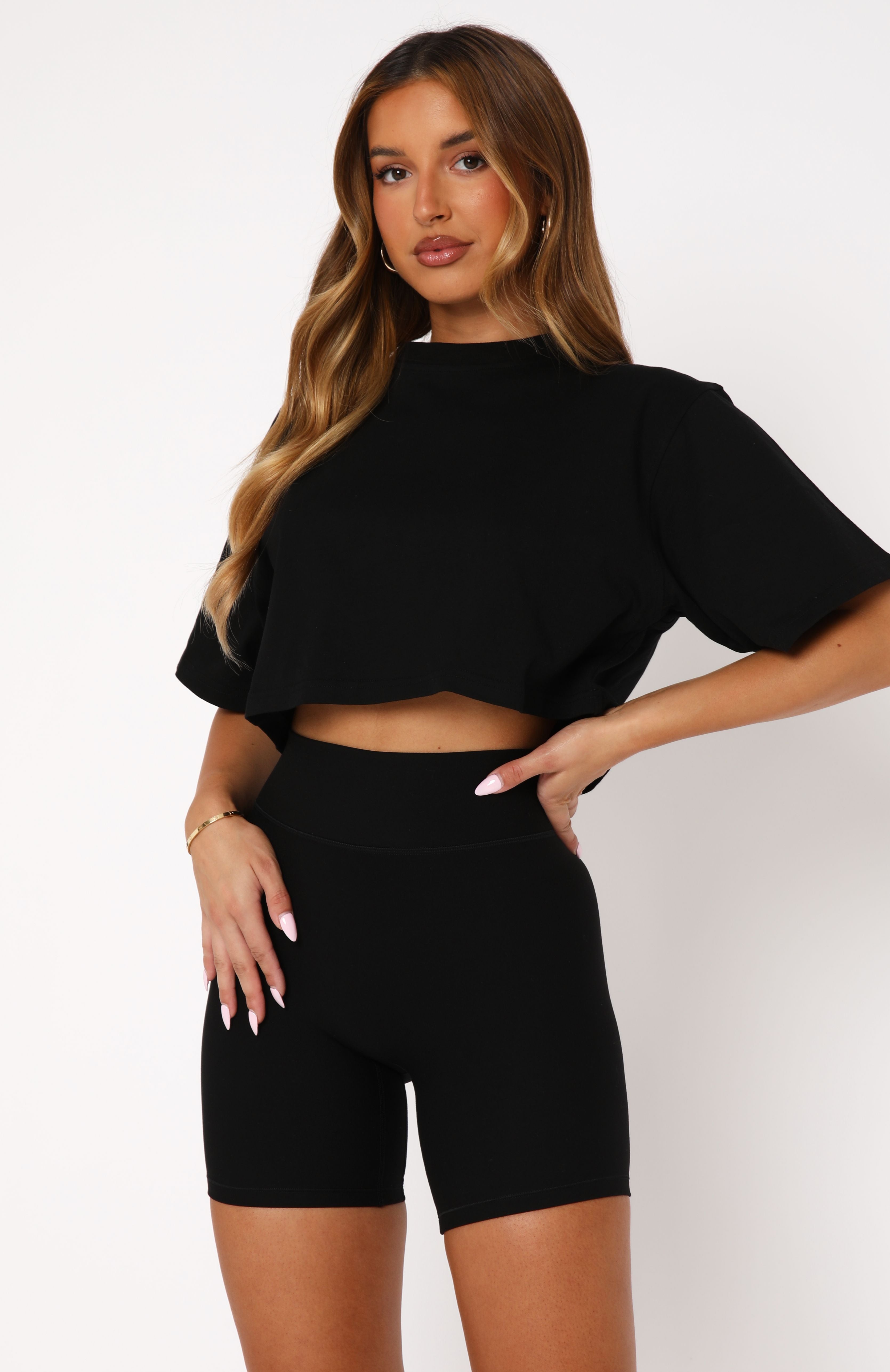 Premium Oversized Cropped Tee - Black | Ultimate Comfort & Style