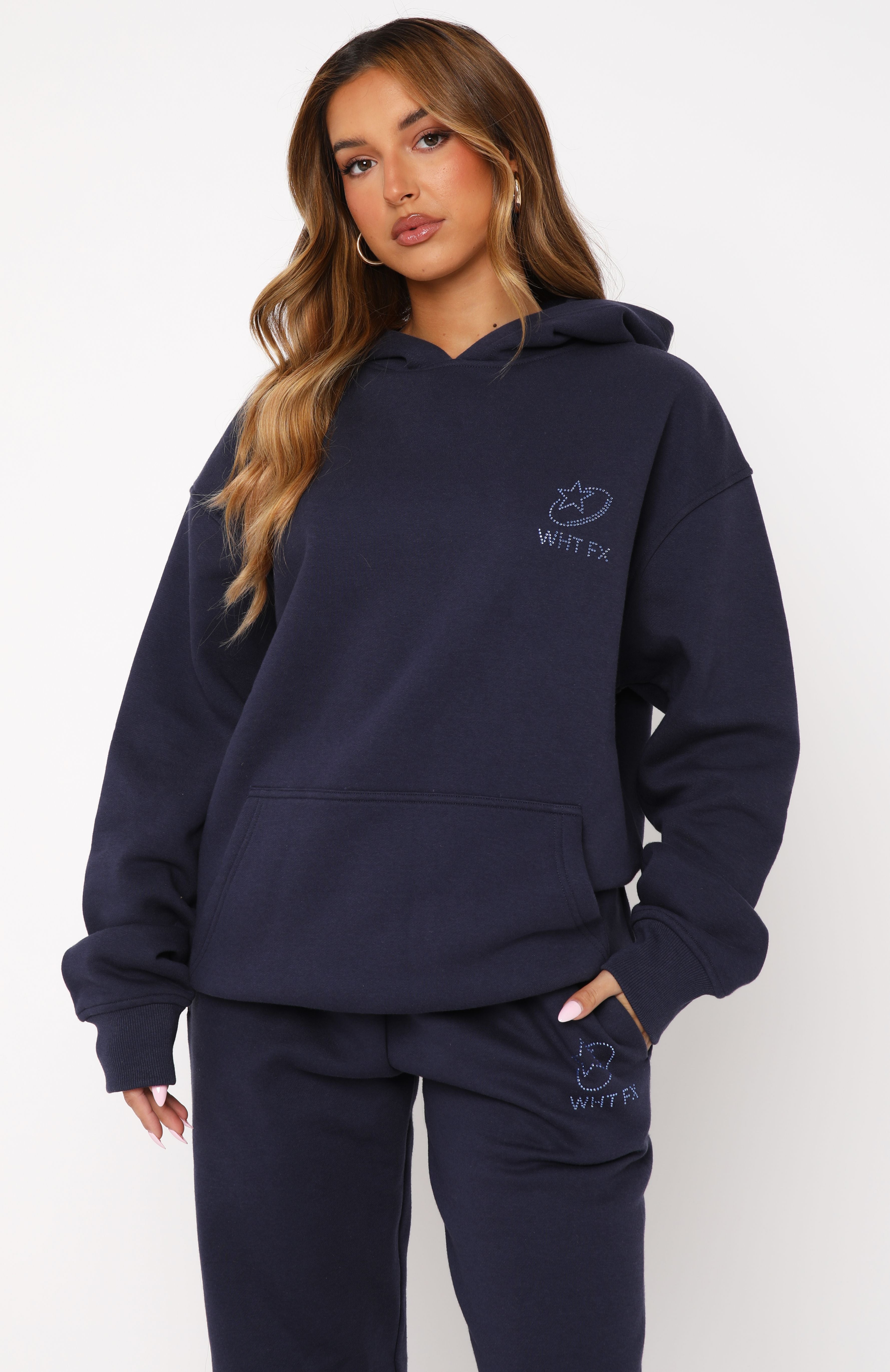 Premium Always Shining Oversized Hoodie - Navy