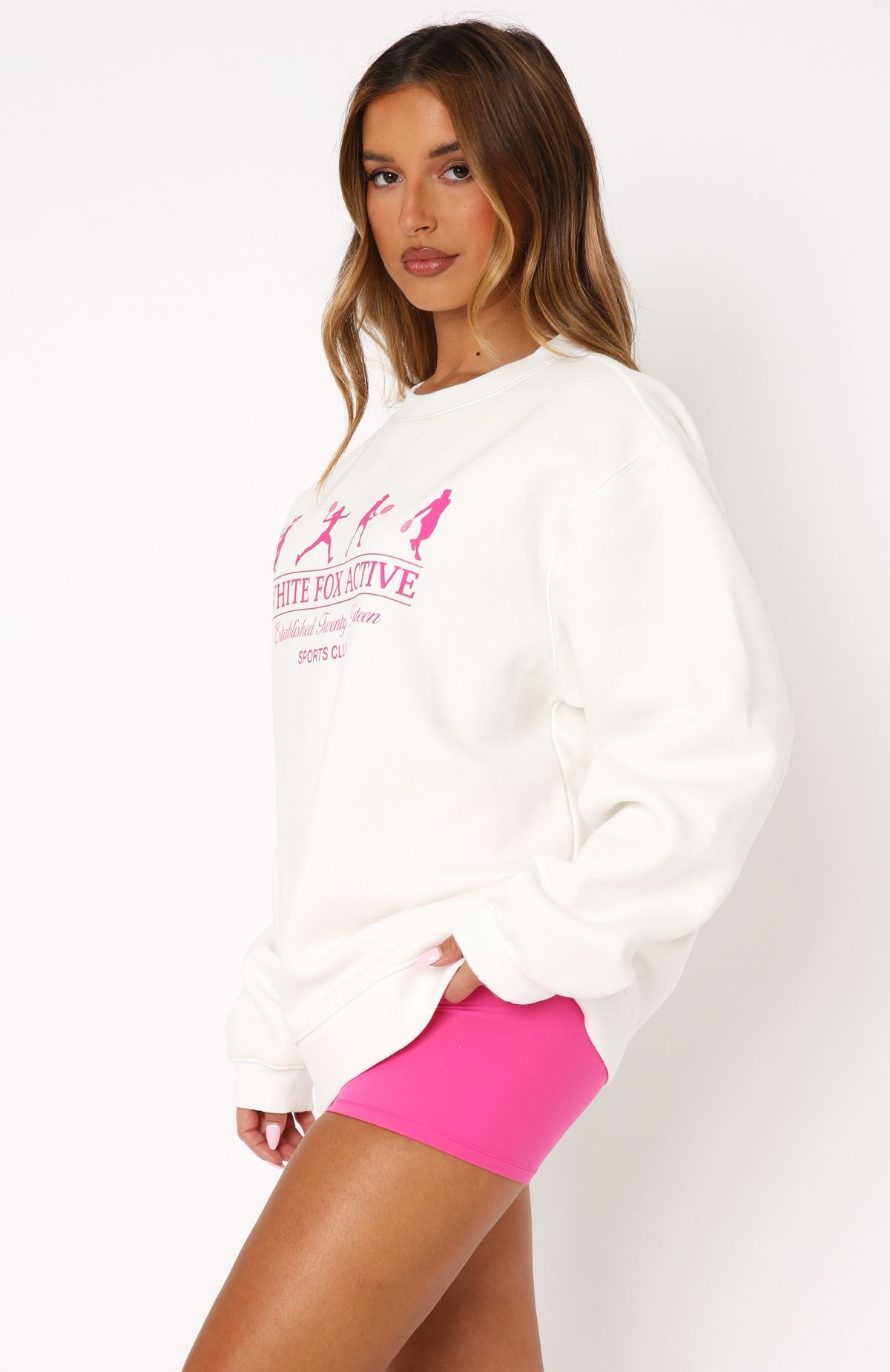 Premium Take The Shot Oversized Sweater - Ultimate Comfort in White