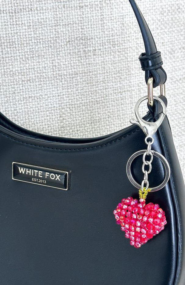 Premium Wolfie Heart Key Ring - Red