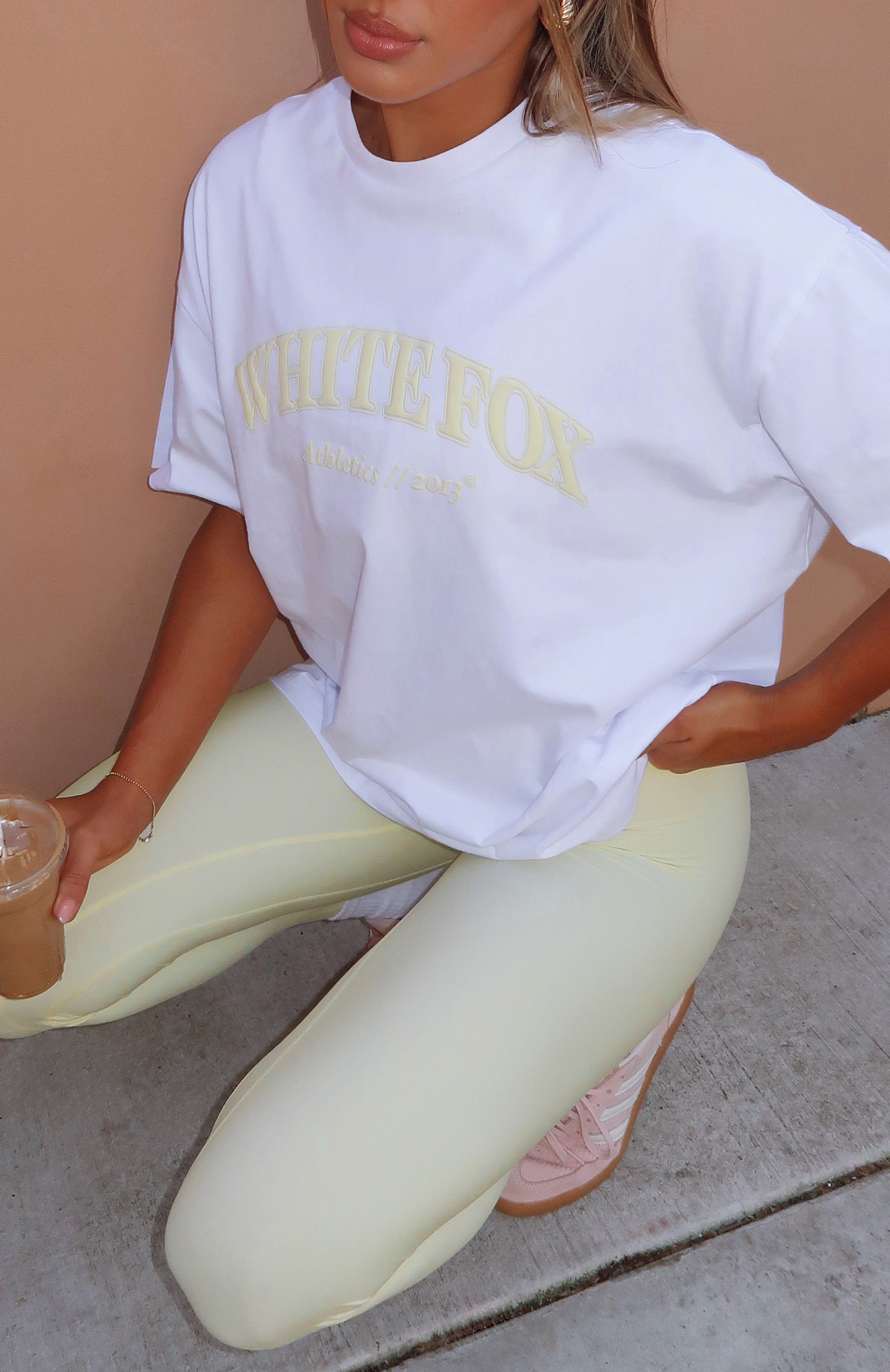 Premium Athletics Era Oversized Tee - White & Yellow