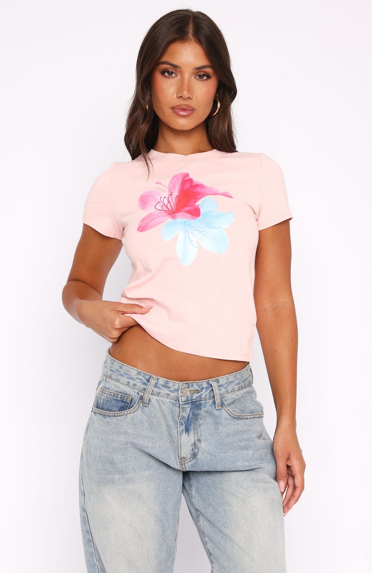 Premium Heart Burst Relaxed Baby Tee - Baby Pink