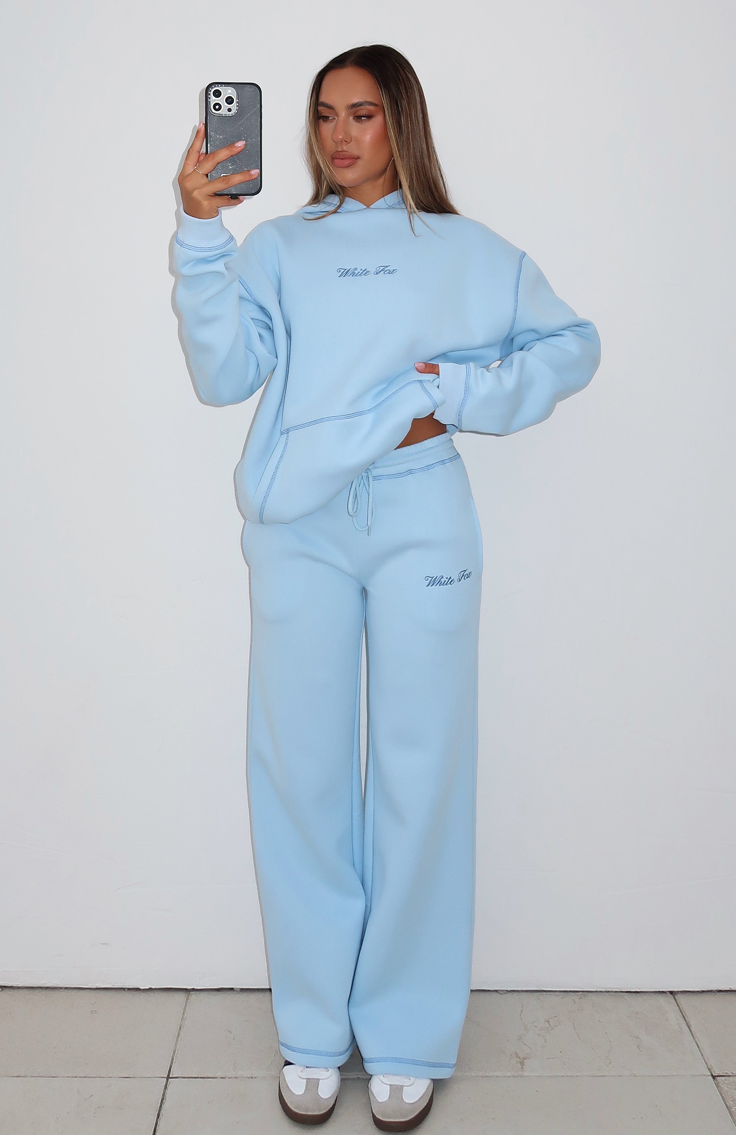 Ultimate Comfort Wide Leg Sweatpants in Baby Blue