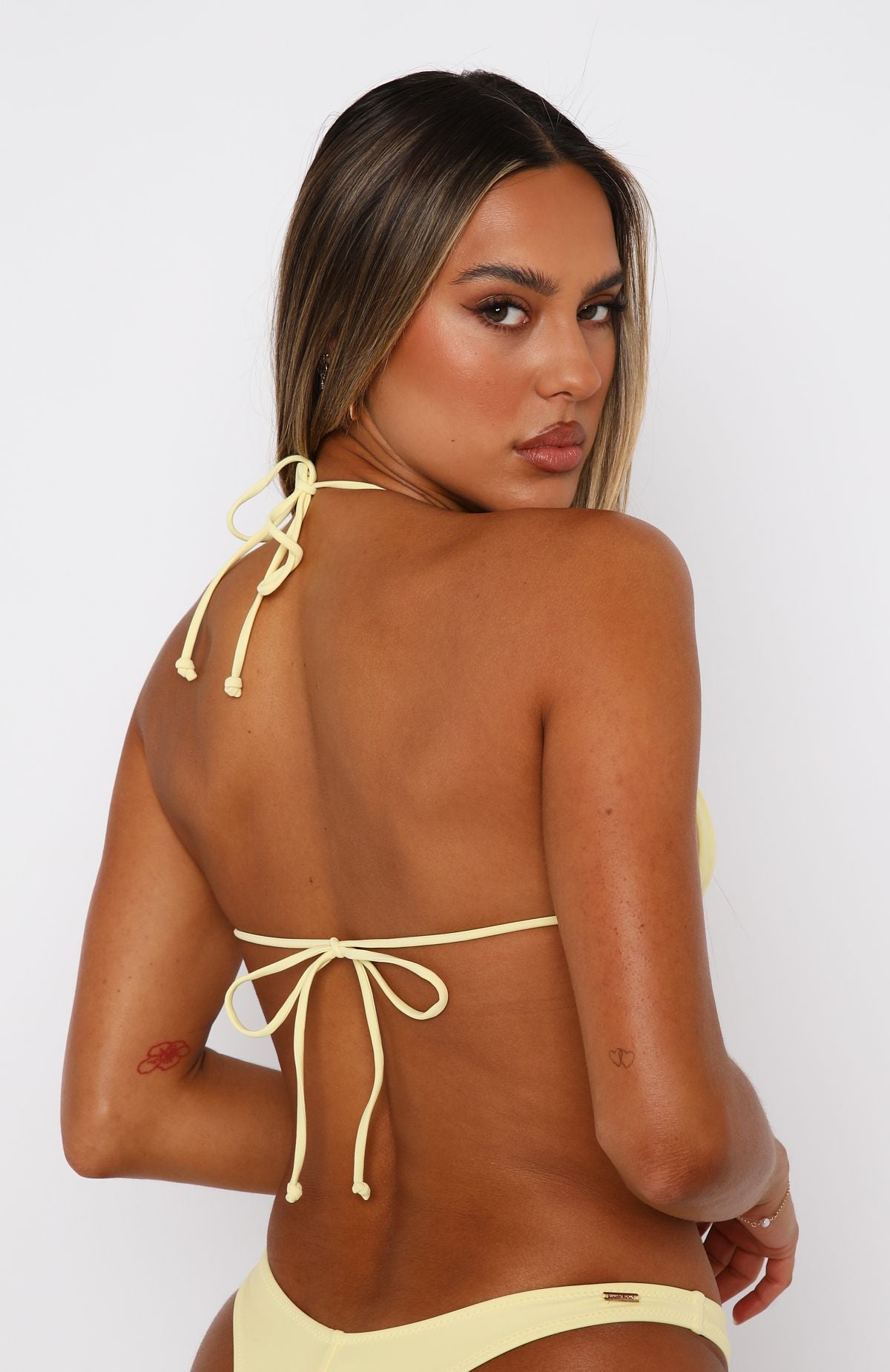 Premium Golden Hour Halter Bikini Top - Lemon