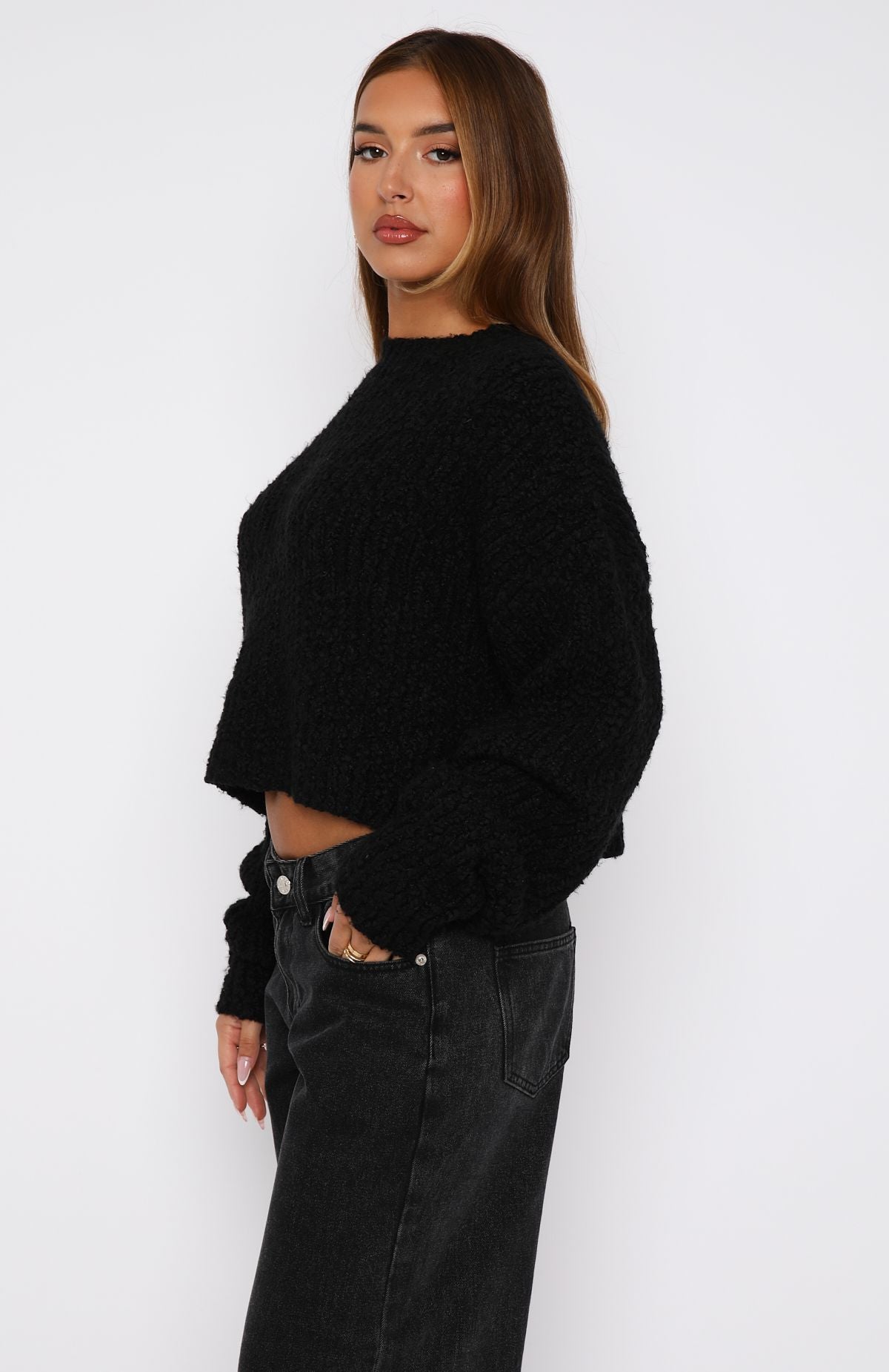 Ultimate Cozy Leave Without Me Knit Sweater - Black