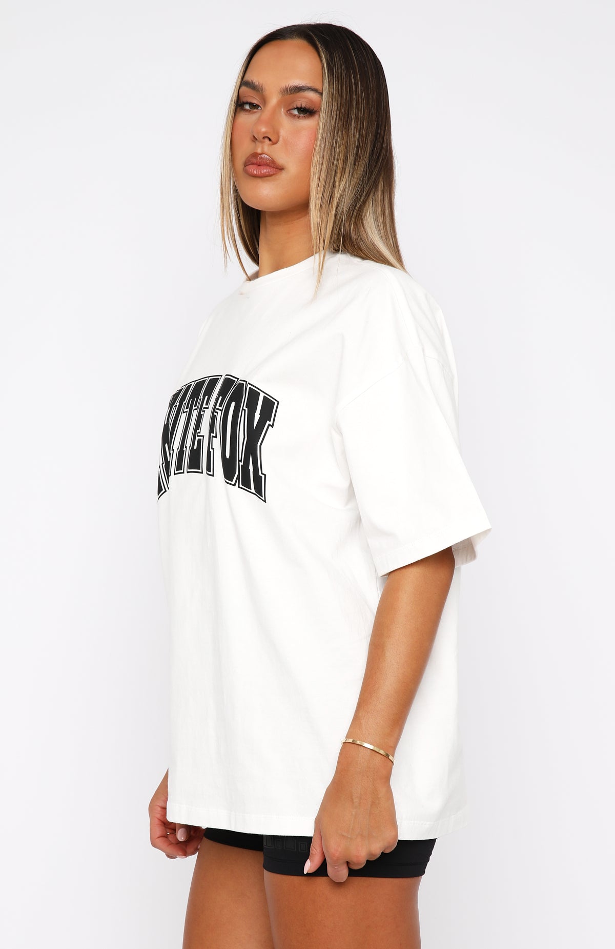 Premium Decade Classics Varsity Oversized Tee - White