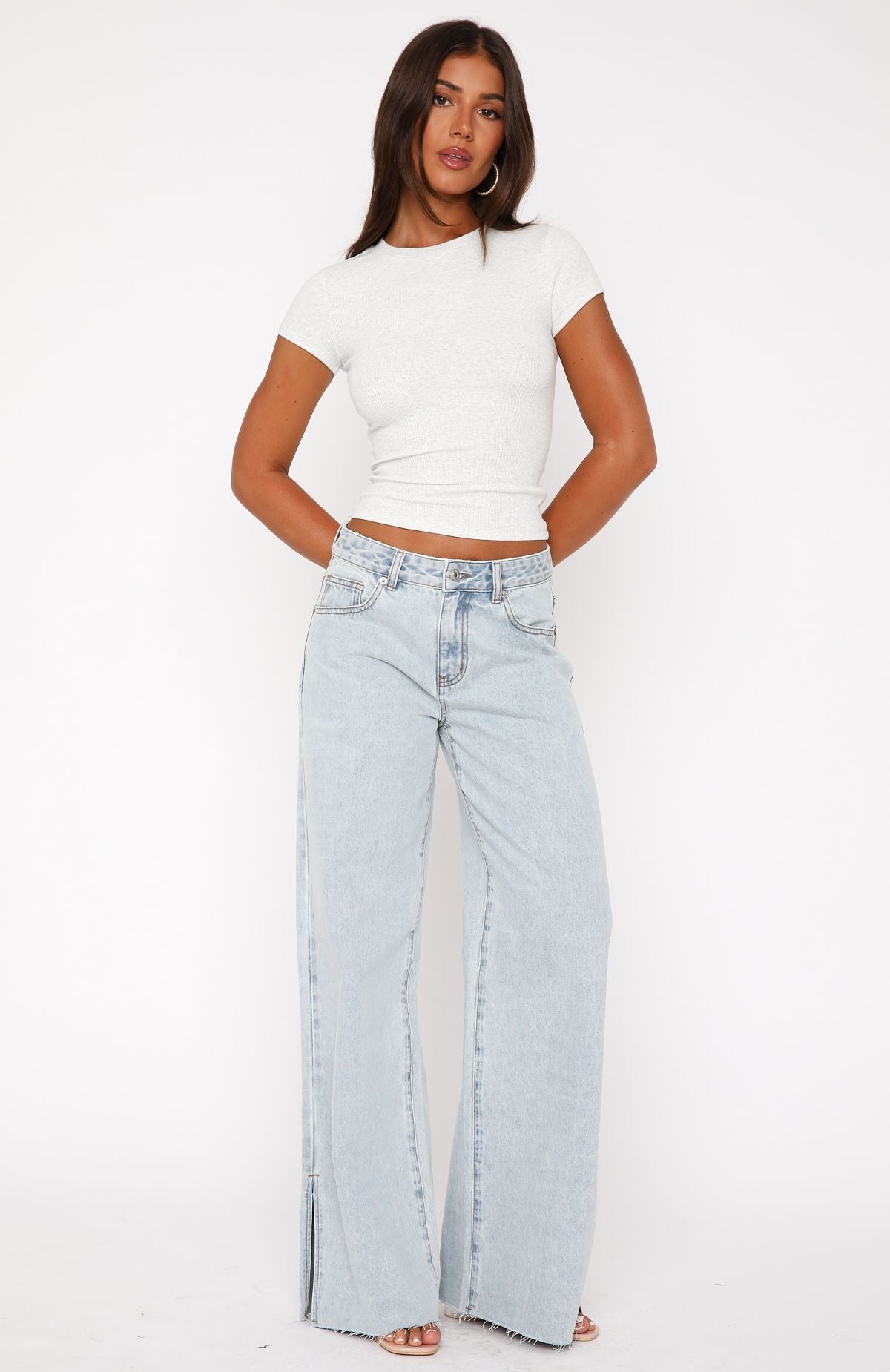 Premium Summer Wide-Leg Jeans in Glacier Blue