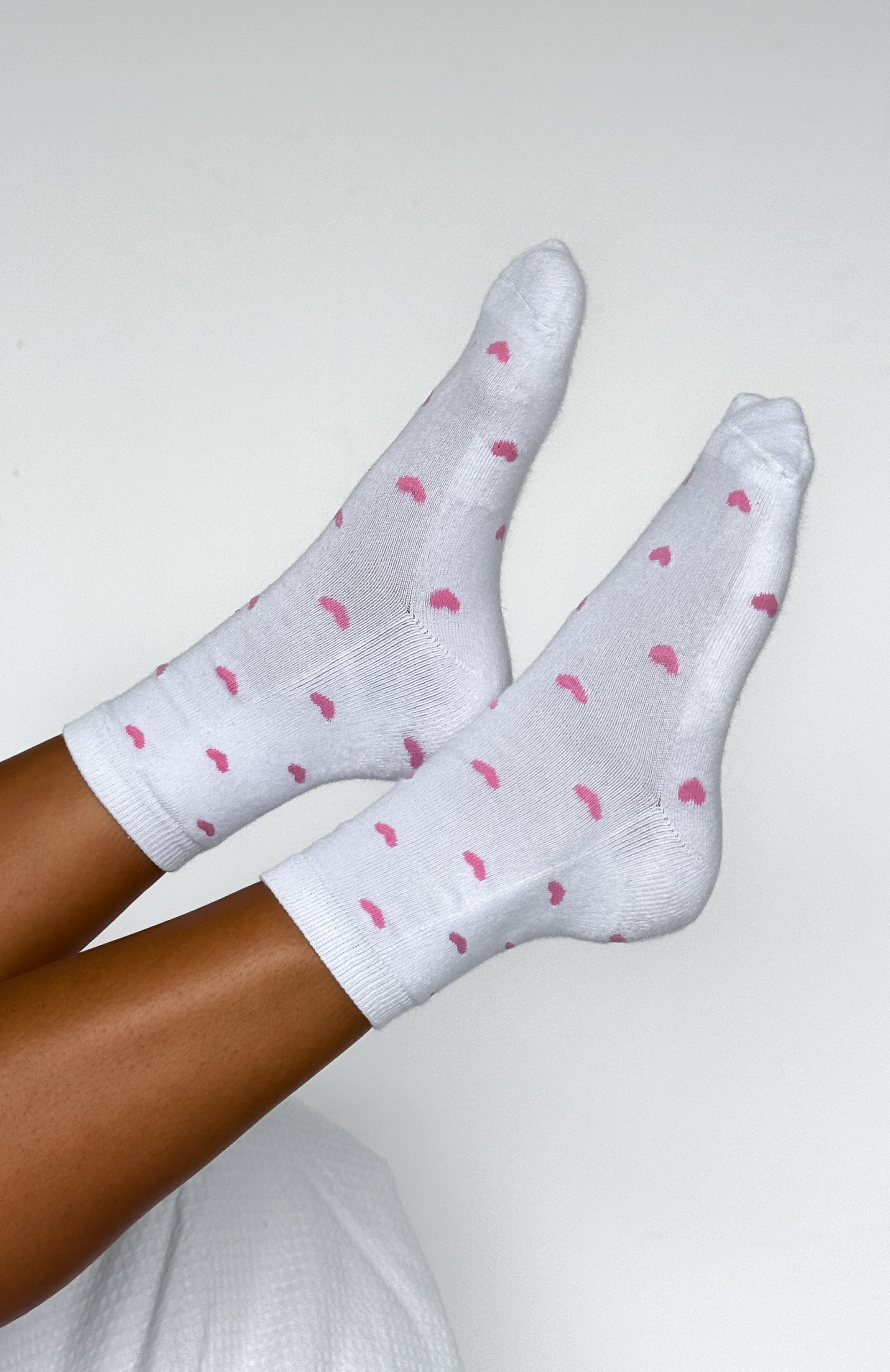 Premium Lazy Days Cozy Socks - White/Pink