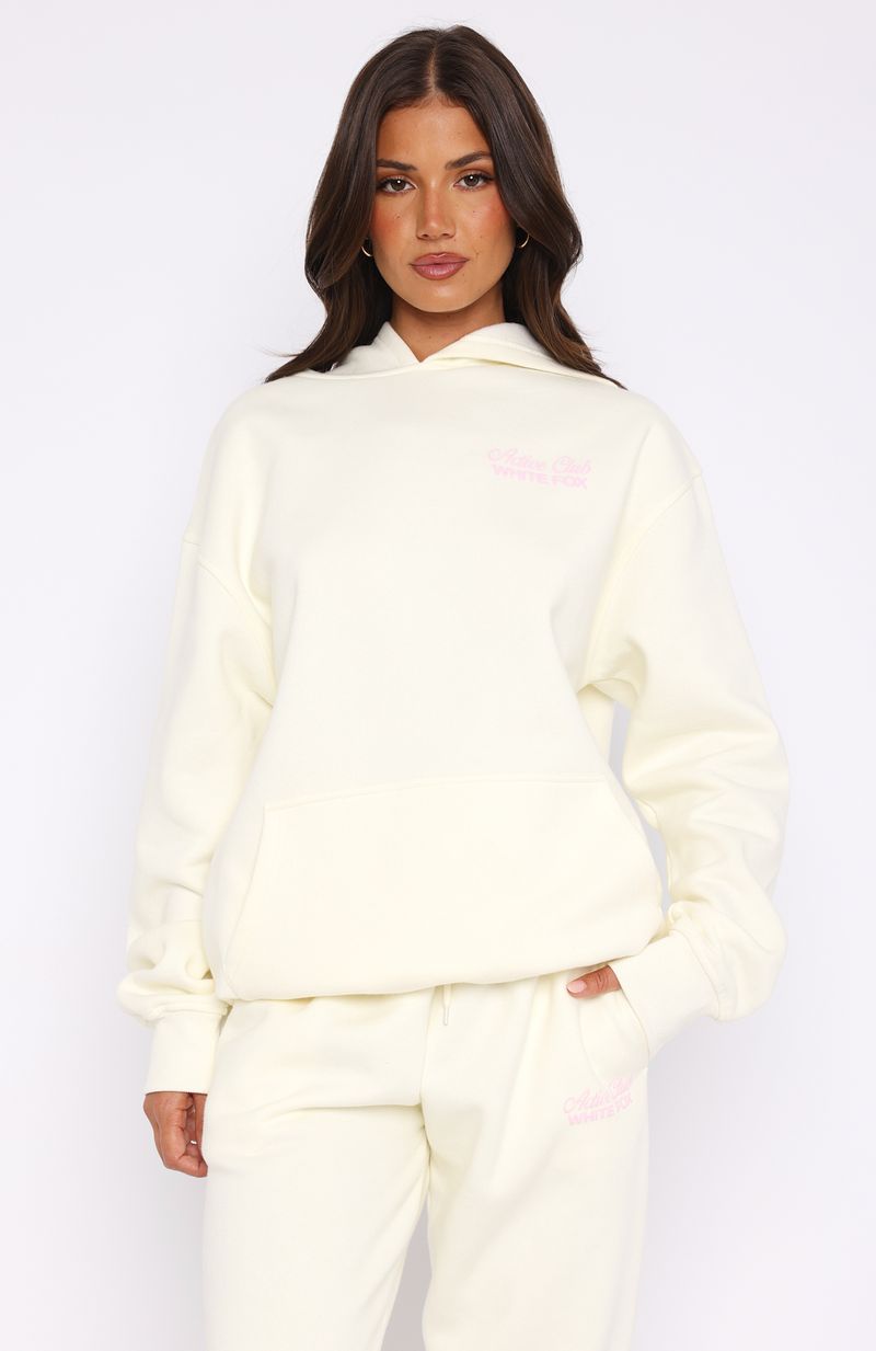 Premium Active Club Oversized Hoodie - Off White | Ultimate Comfort