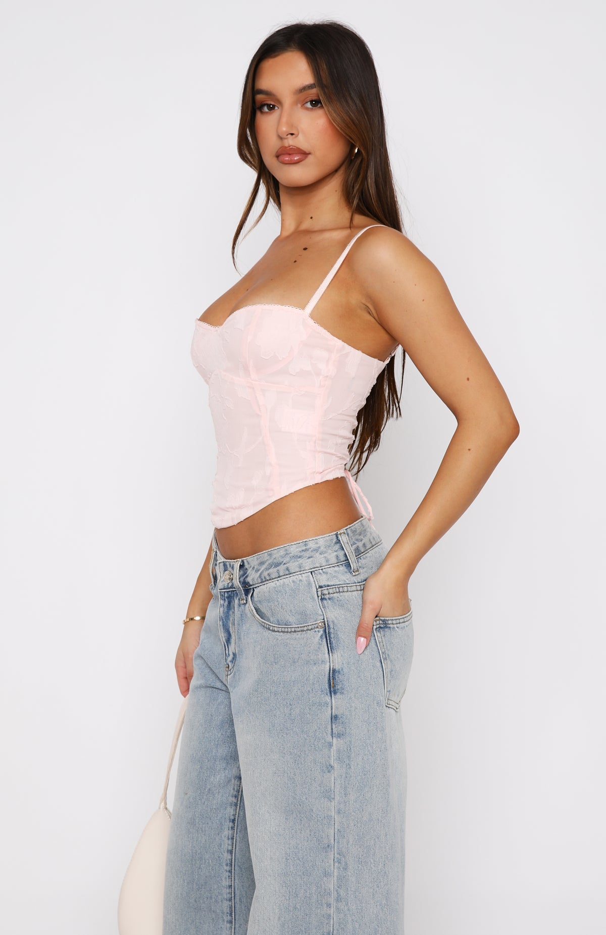 Premium Broken Dreams Bustier in Baby Pink - Ultimate Weekend Style