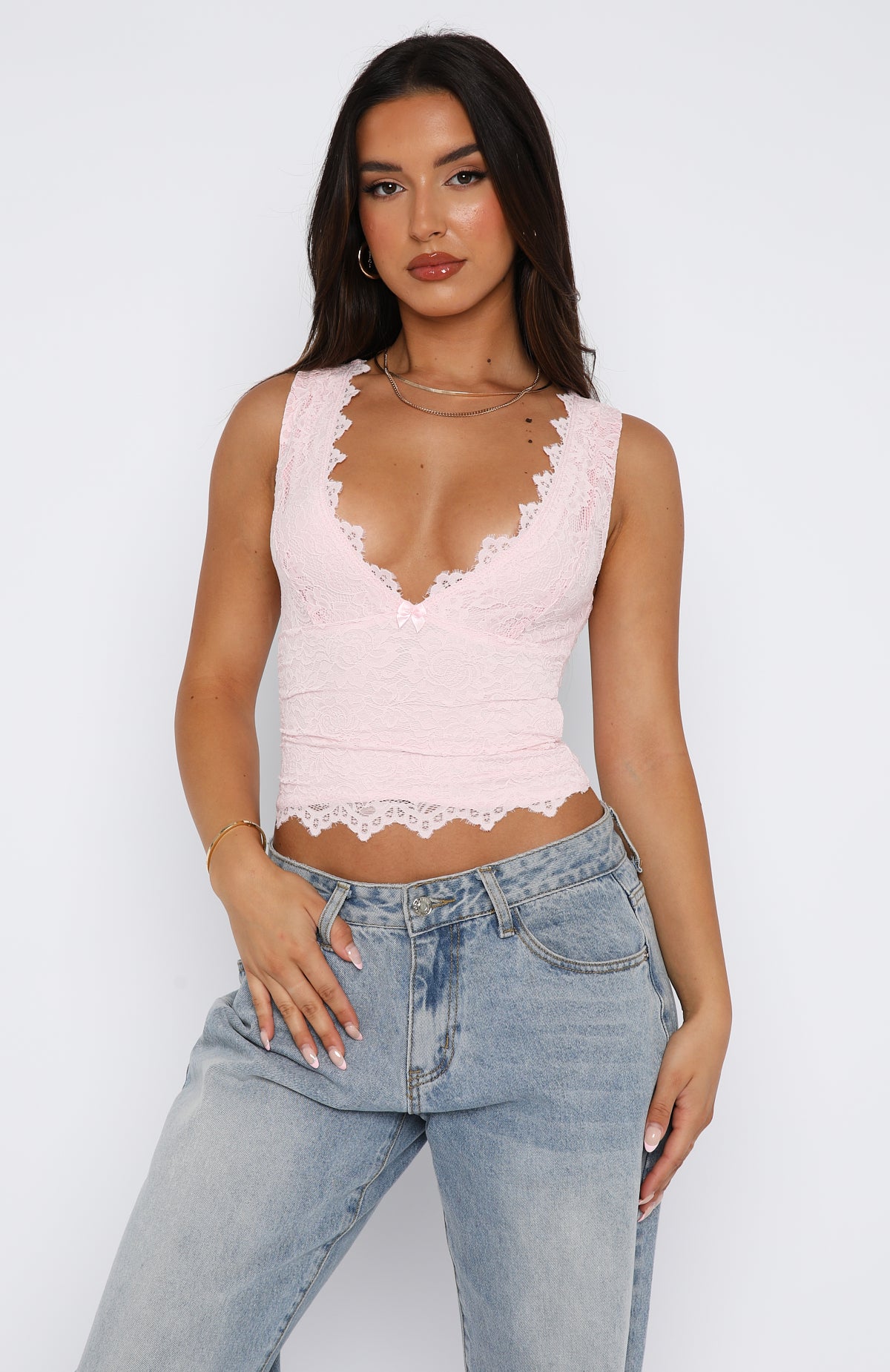 Ultimate Lace Top in Baby Pink - Premium Style & Comfort