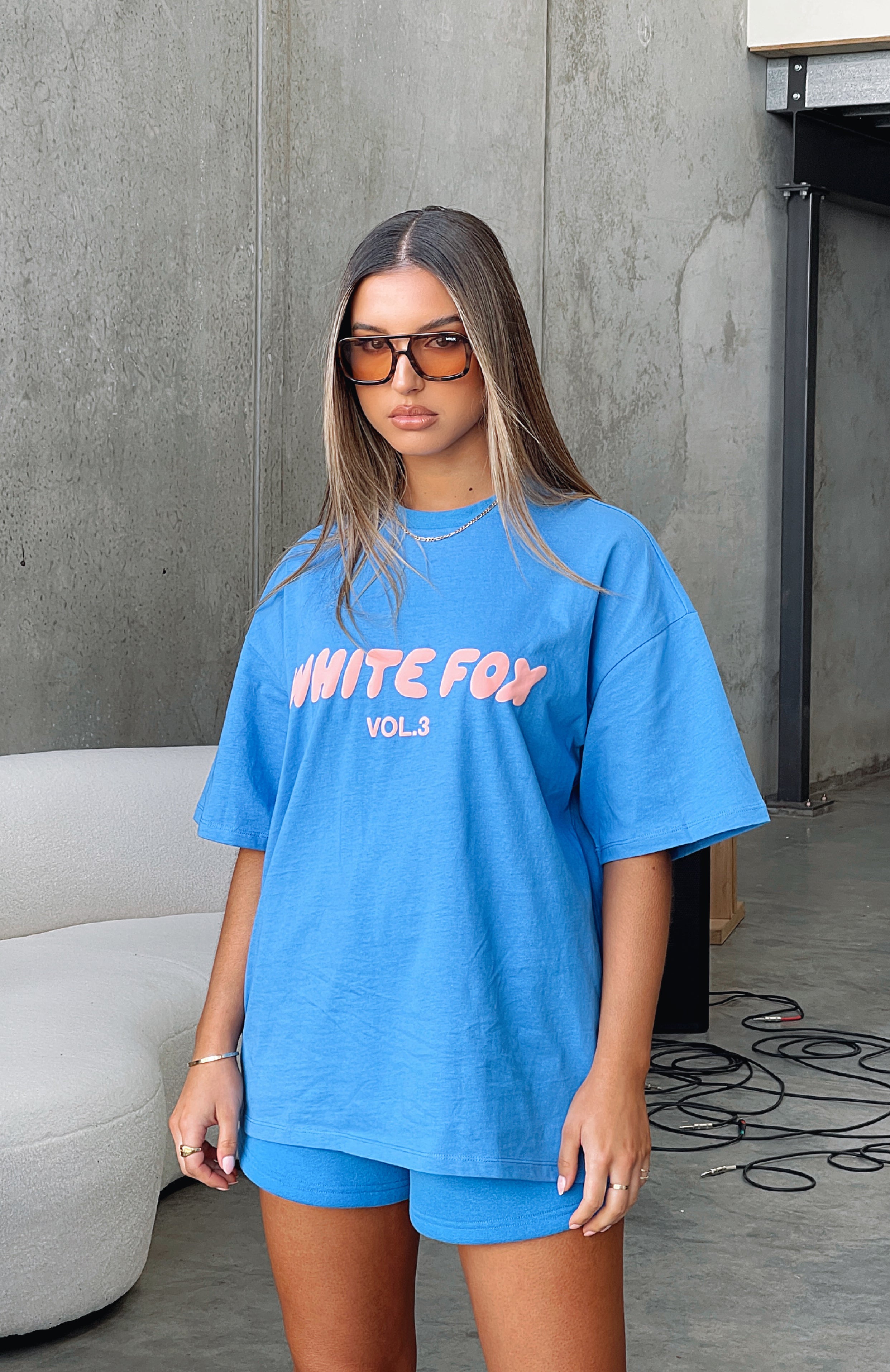 Premium Offstage Oversized Tee in Azure Blue
