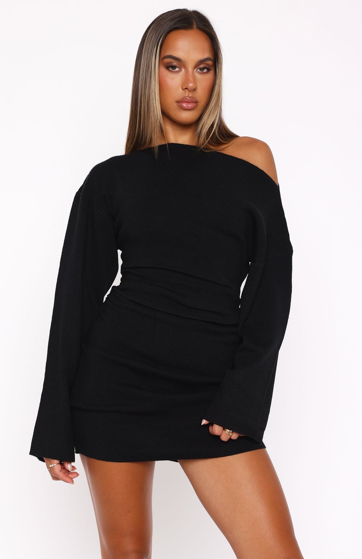 Ultimate Strange World One-Shoulder Mini Dress - Black