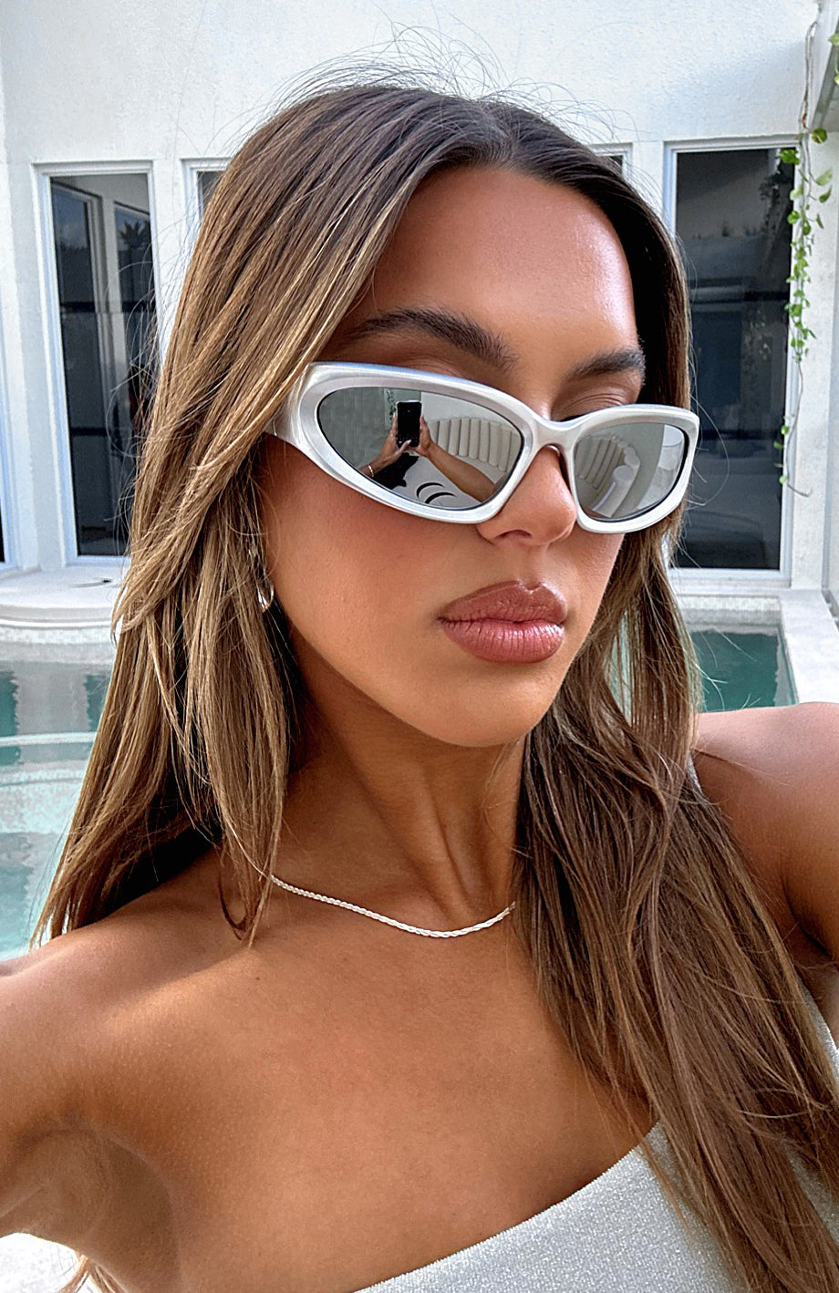Premium Mamba Silver Reflective Sunglasses