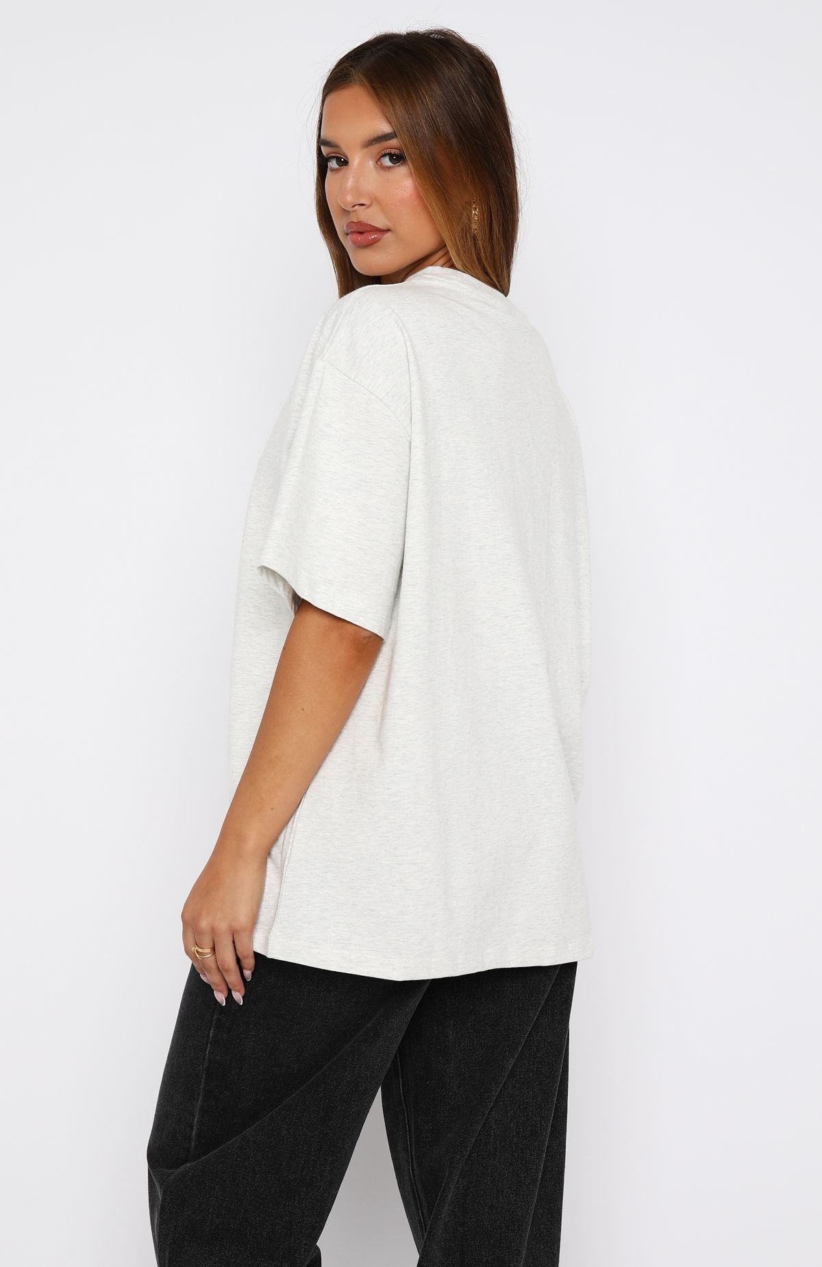 Premium Oversized Cotton Tee - Grey Marle