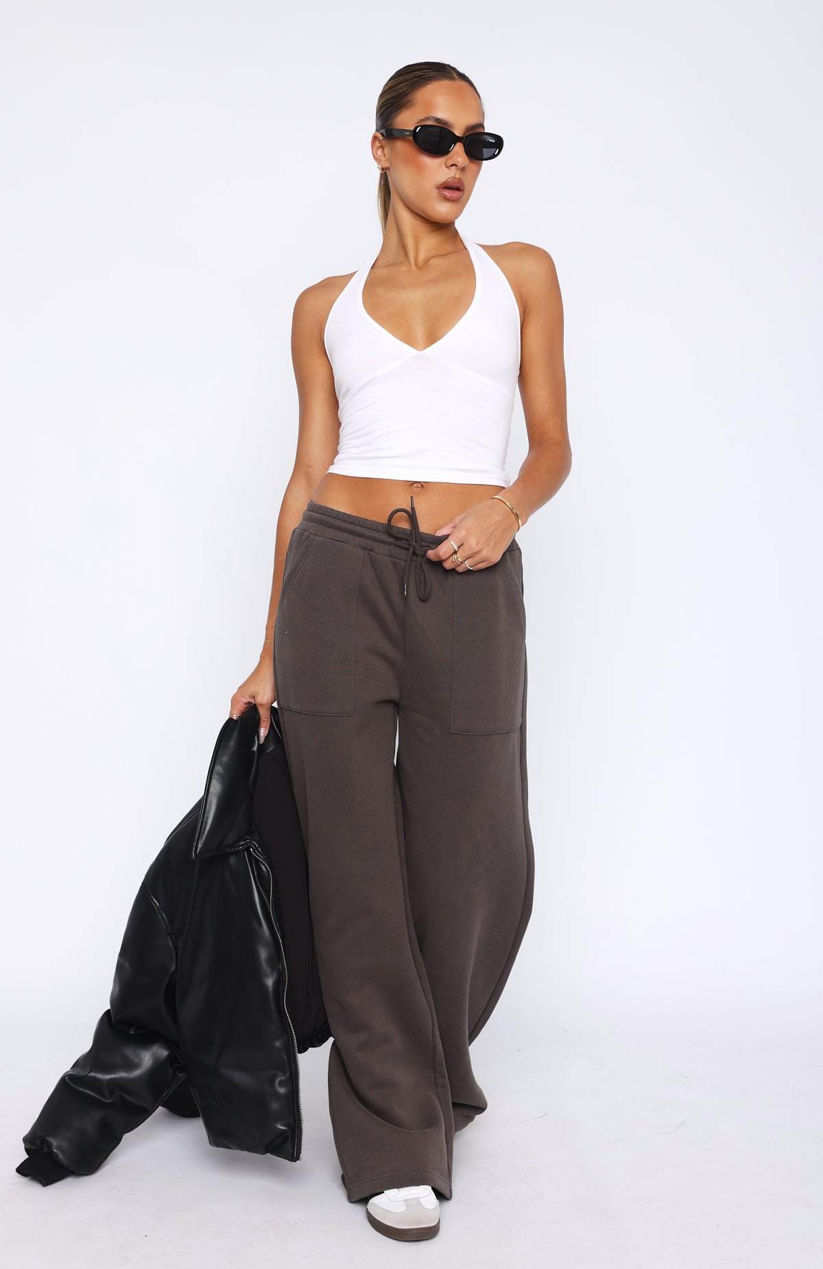 Premium Comfort Wide Leg Sweatpants - Charcoal