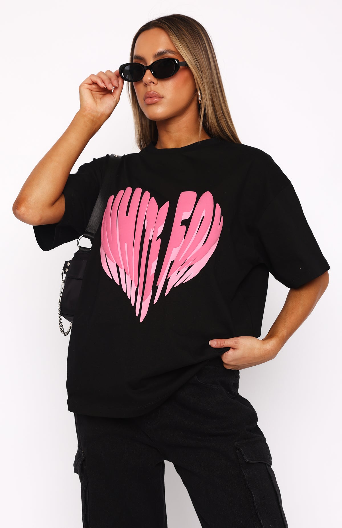 Premium Love Burst Oversized Tee - Ultimate Comfort in Black