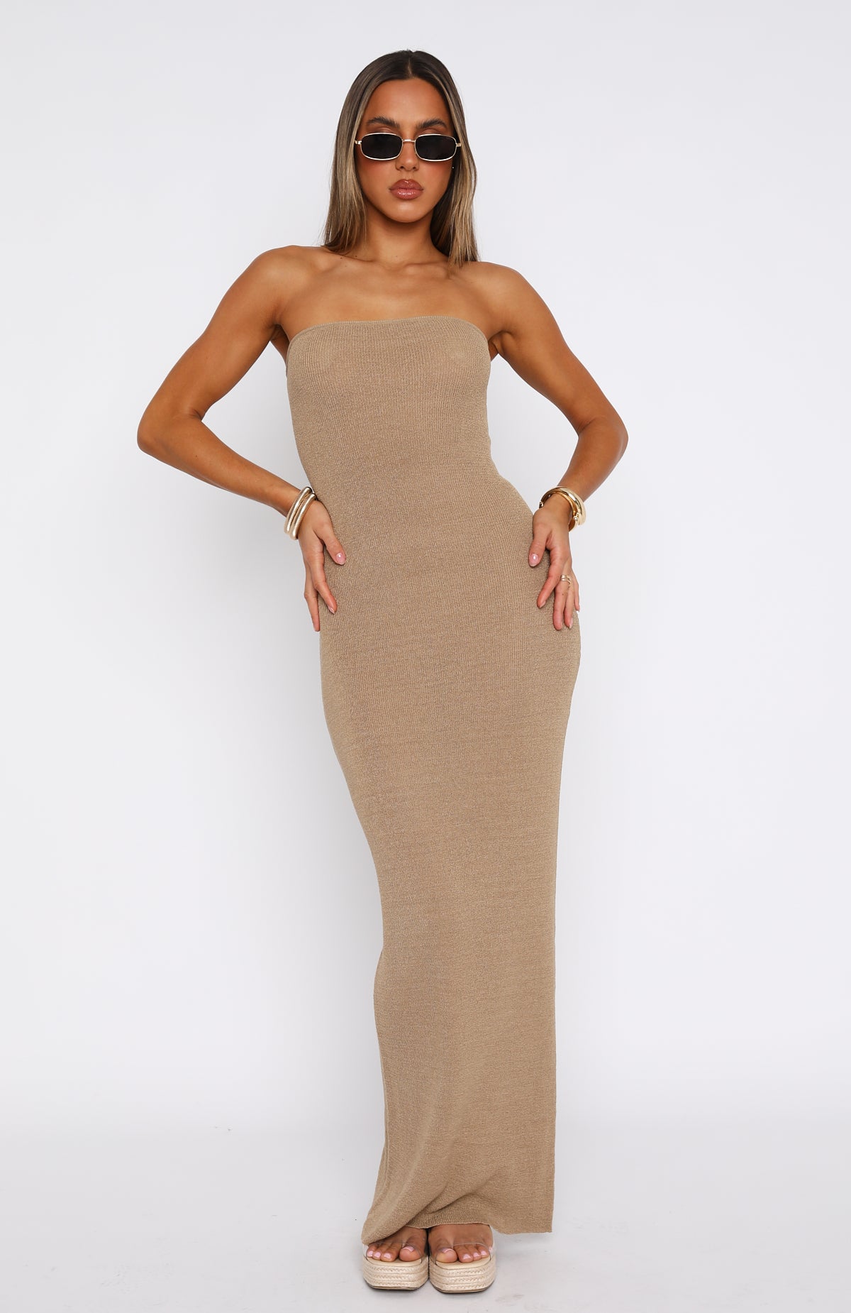 Ultimate Strapless Maxi Dress - Dusty Olive Elegance