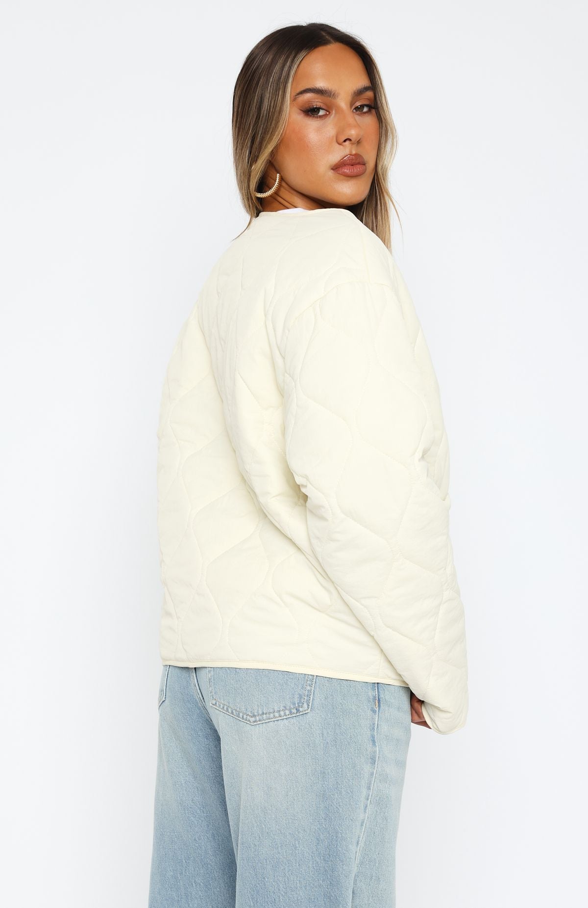 Premium Quilted Jacket - Cream | Ultimate Winter Style