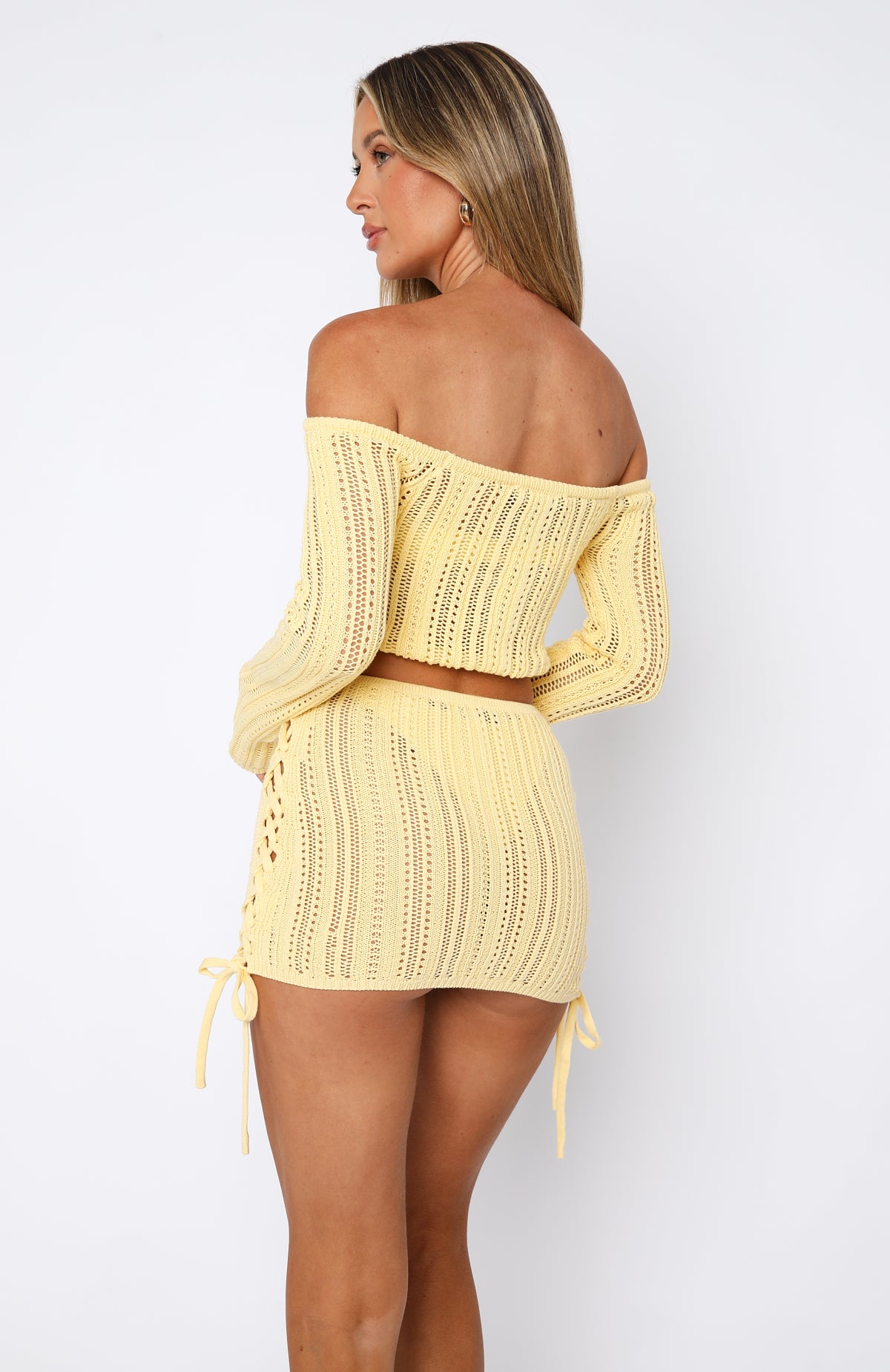 Ultimate Lemon Crochet Off-Shoulder Top