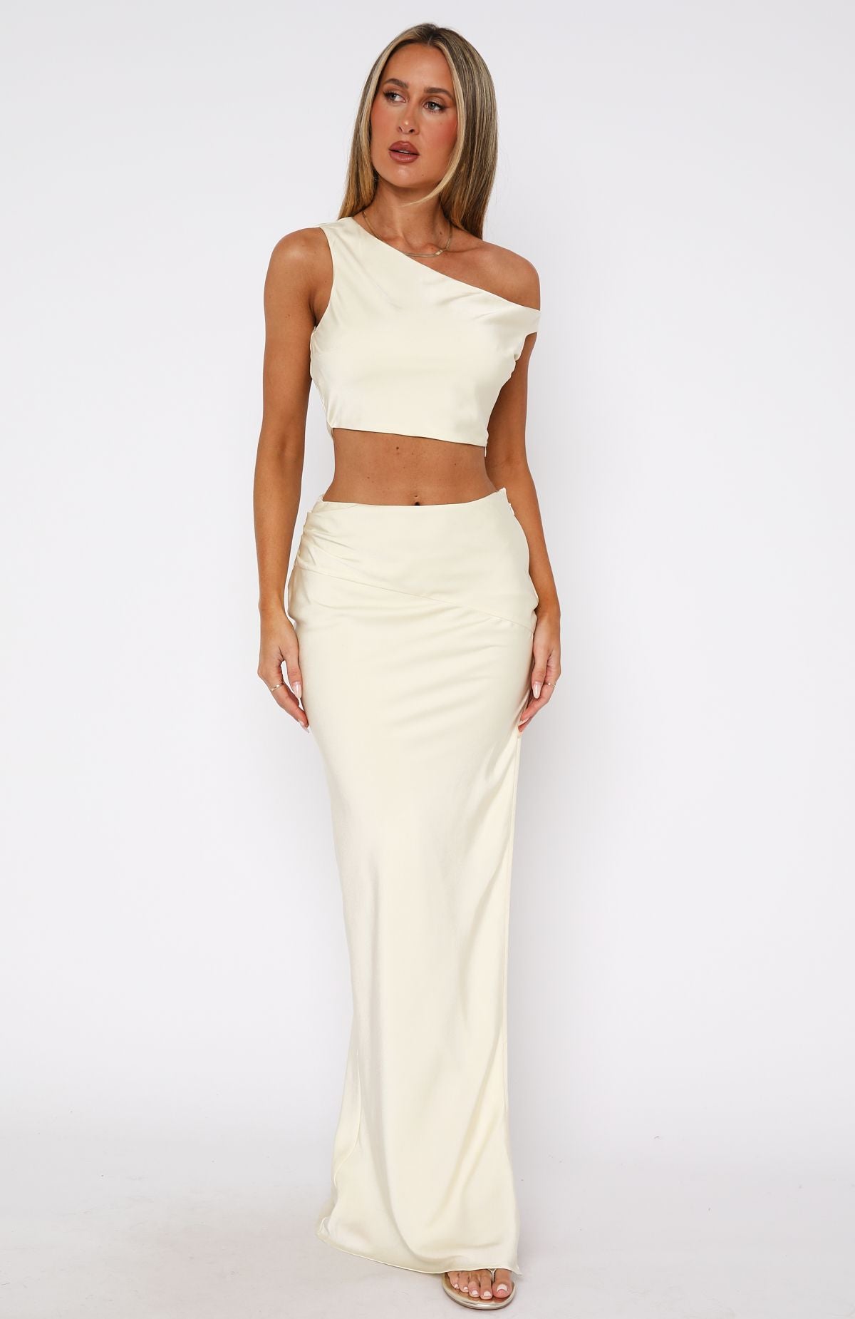 Premium Maxi Skirt Cream - Ultimate Elegance