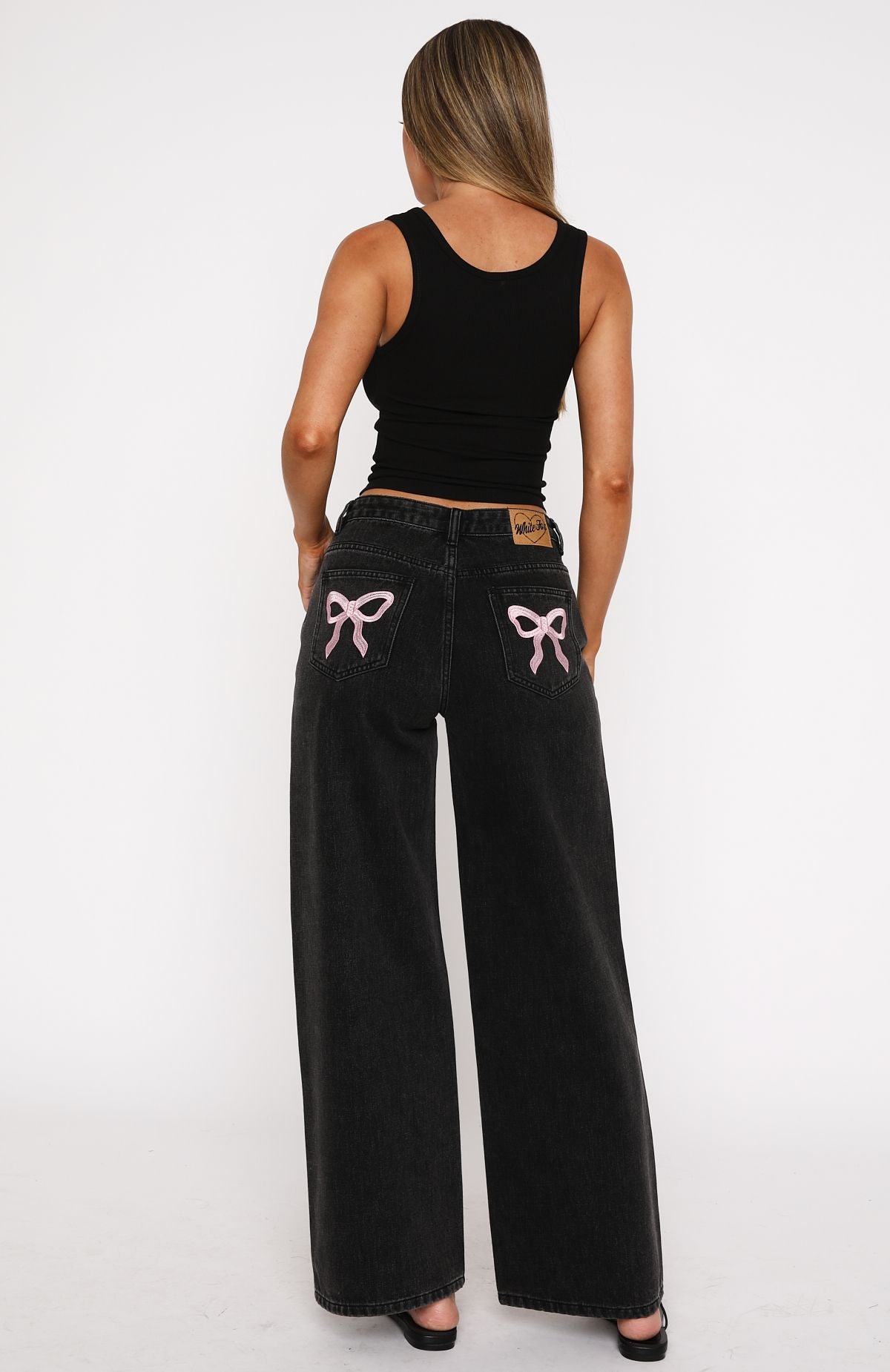 Ultimate Wide Leg Jeans - About A Girl Black Acid Wash