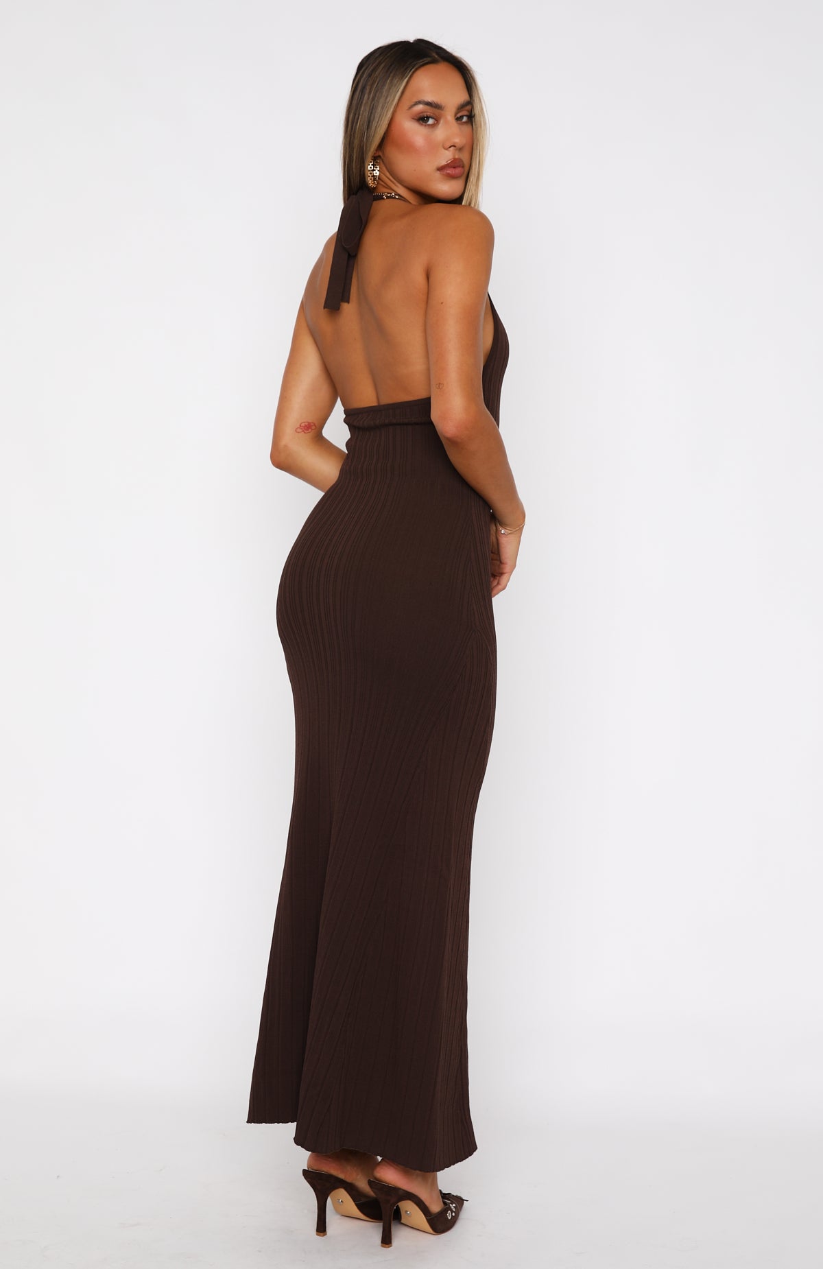 Premium Halter Maxi Dress in Chocolate - Ultimate Wardrobe Essential