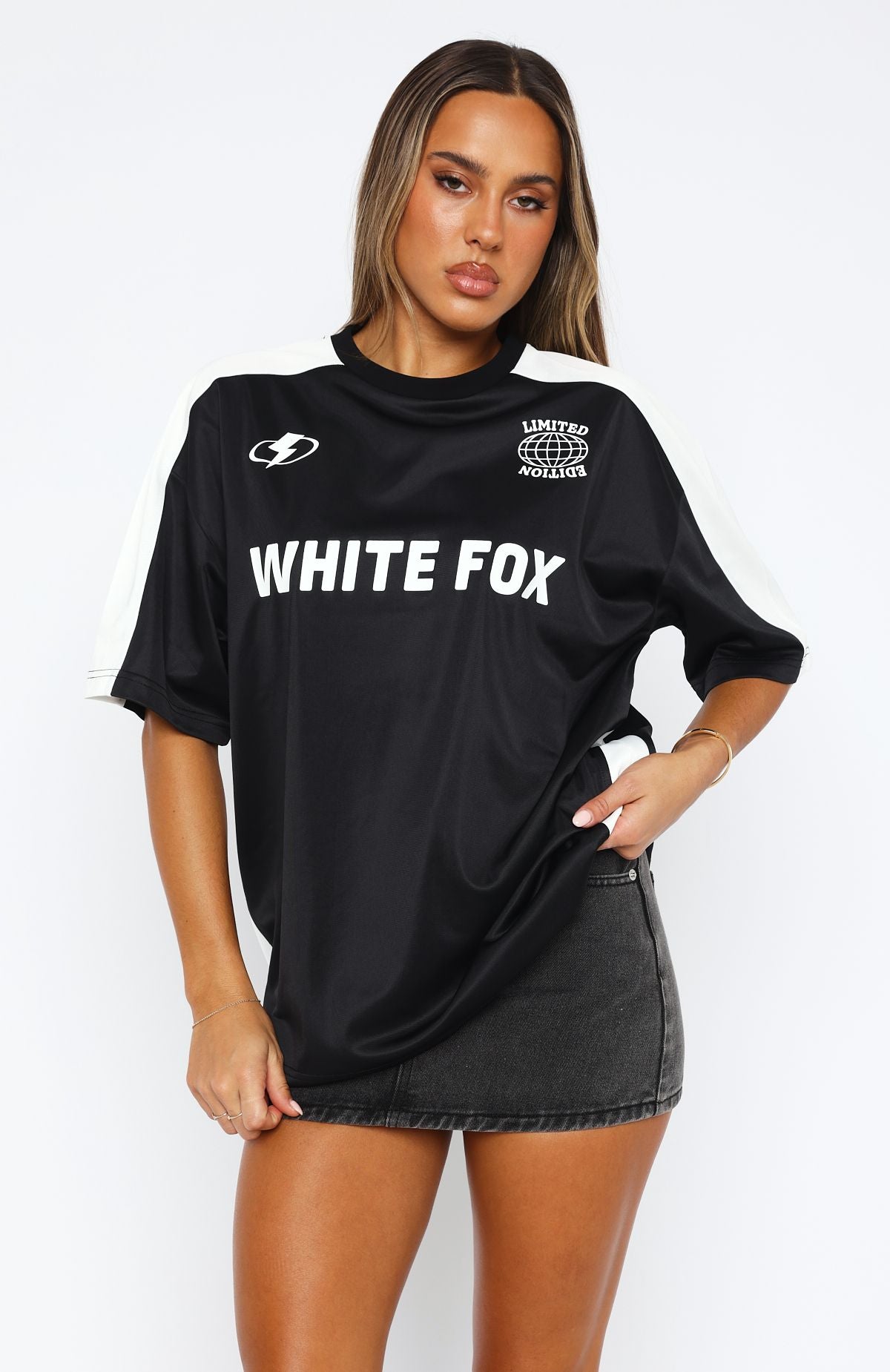 Premium Oversized Jersey Tee - Black