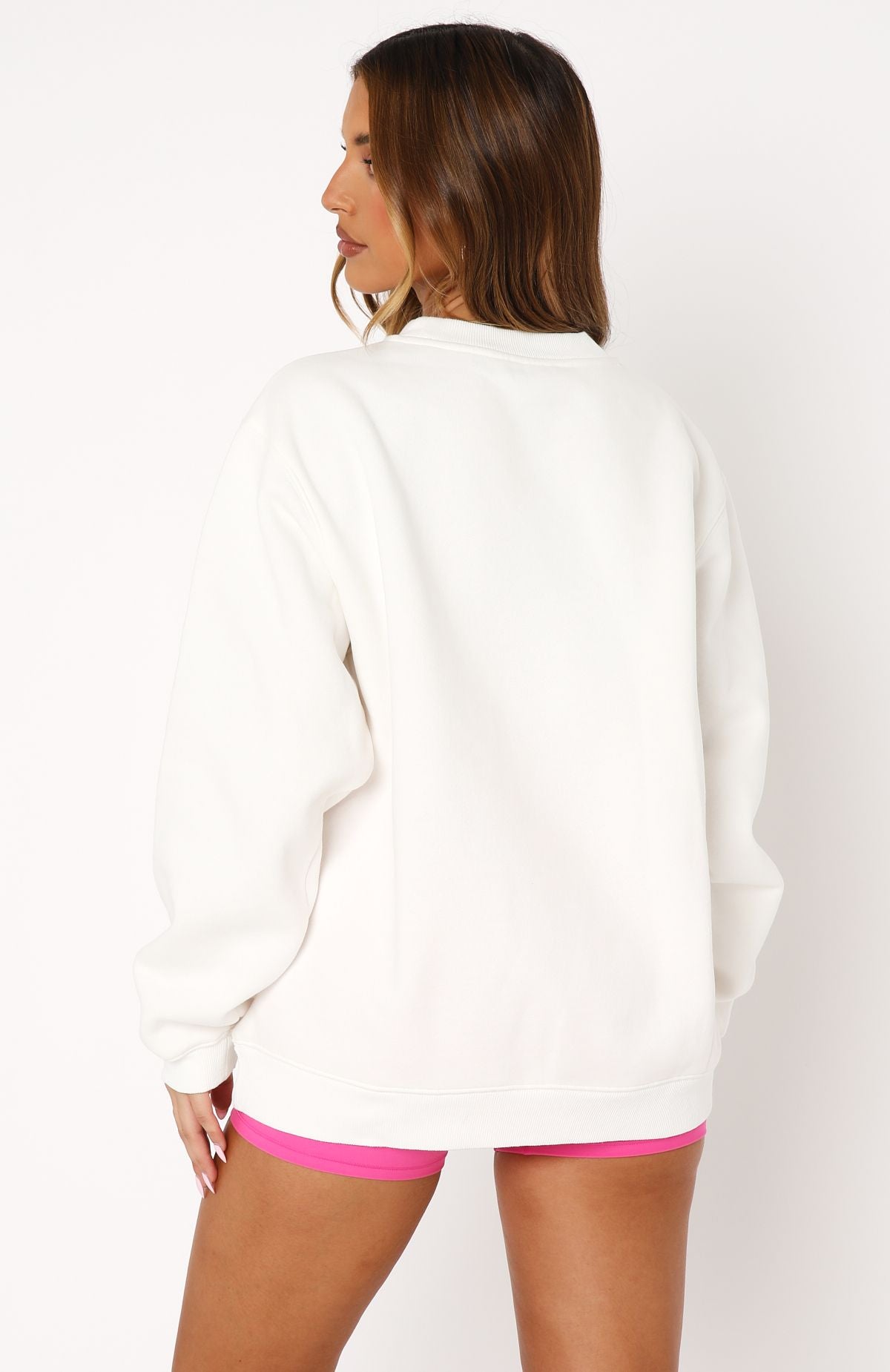 Premium Take The Shot Oversized Sweater - Ultimate Comfort in White