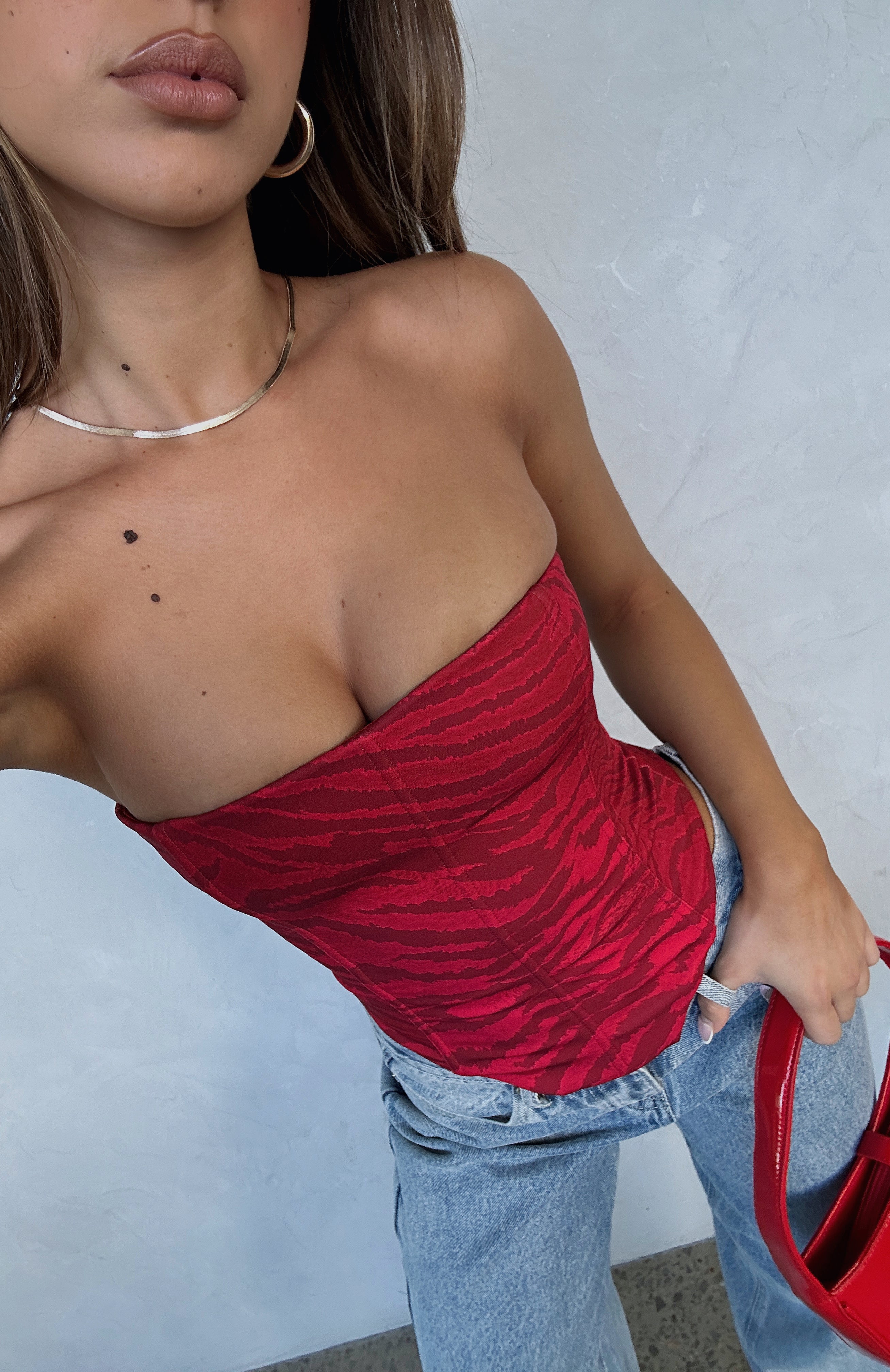 Ultimate Strapless Bustier - Rouge Zebra Print