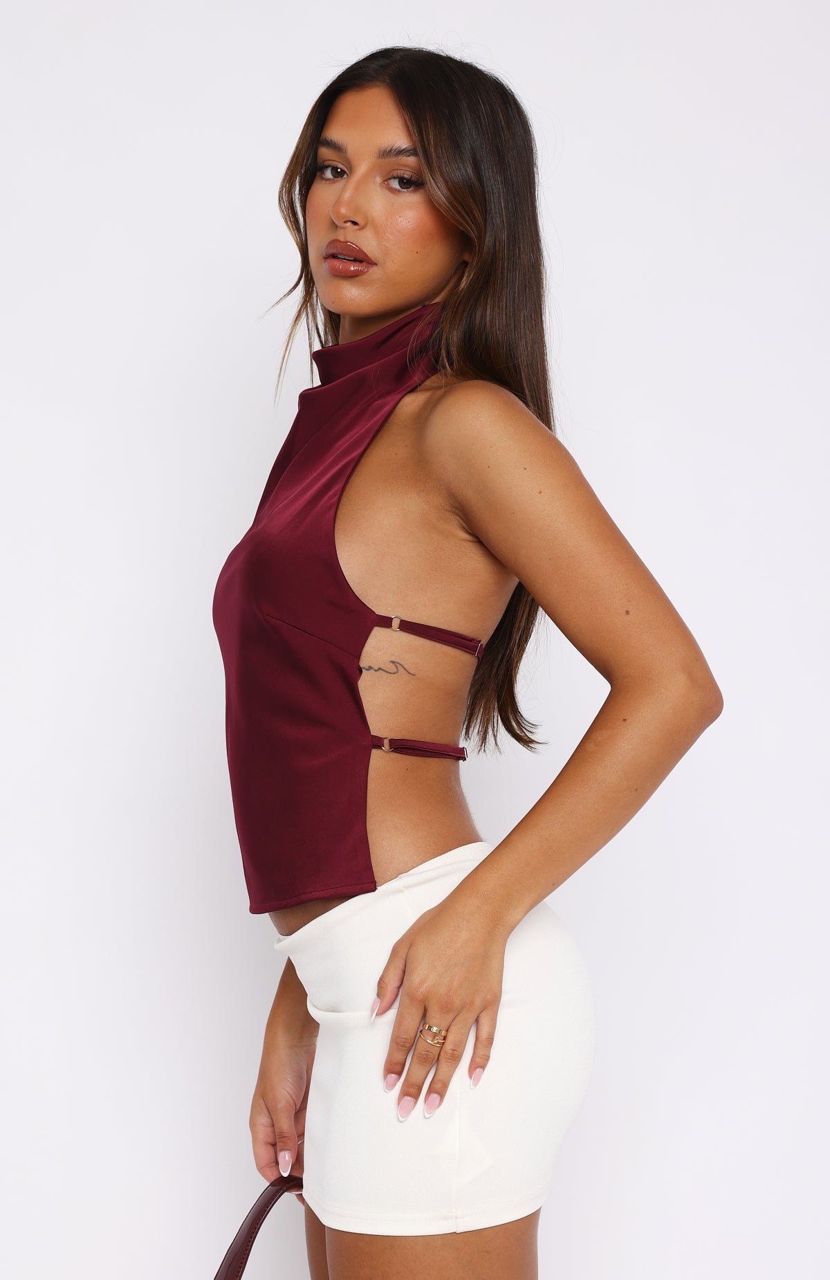 Ultimate Dance Floor Halter Top - Merlot