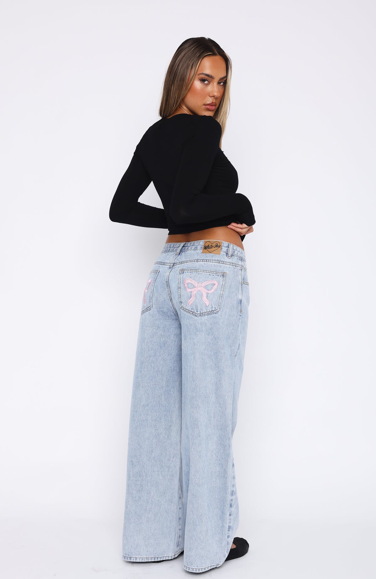 Premium Mid Rise Wide Leg Jeans - Mid Blue | Ultimate Styling Piece