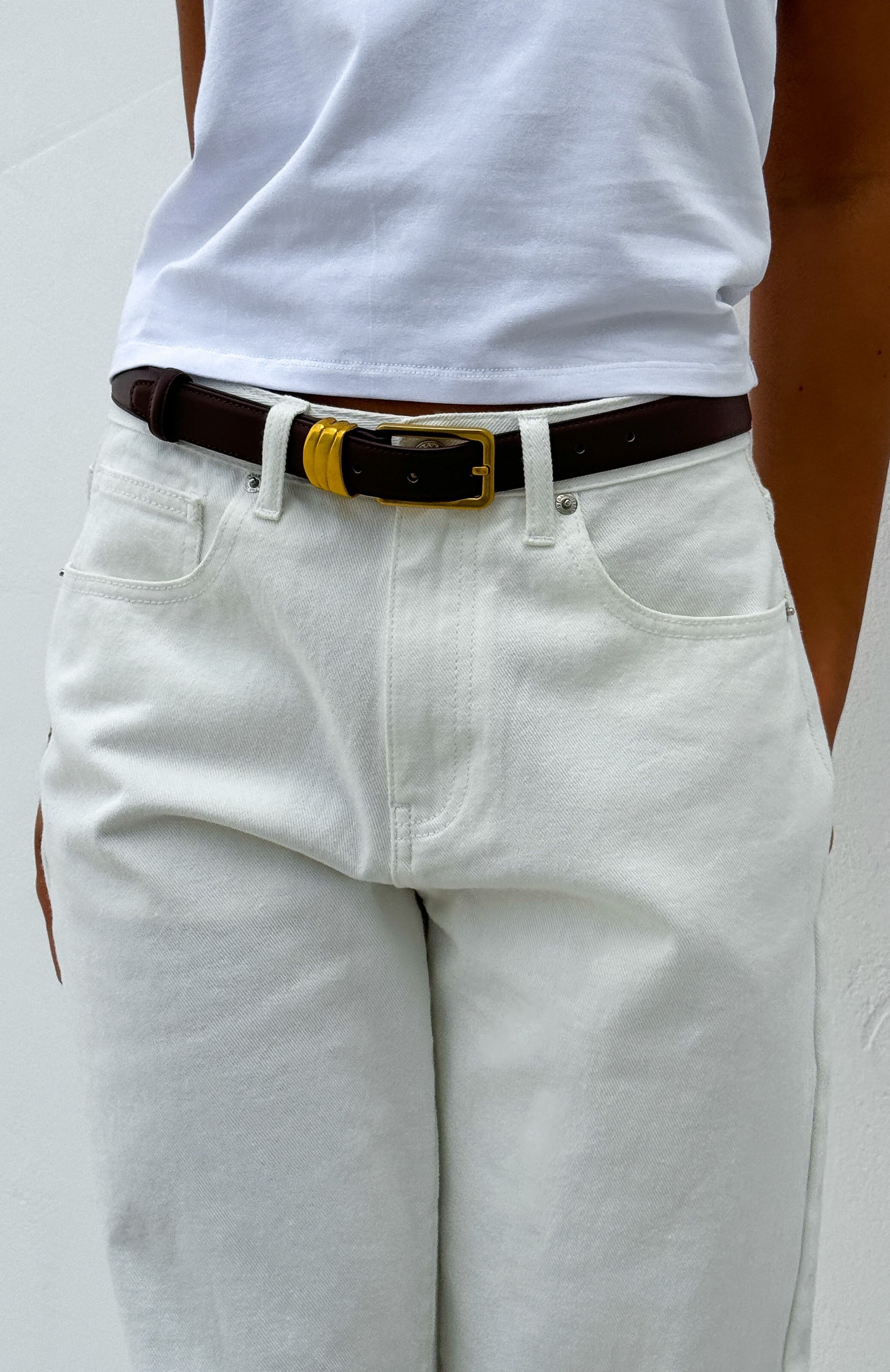 Premium Rex Belt in Chocolate Brown & Vintage Gold