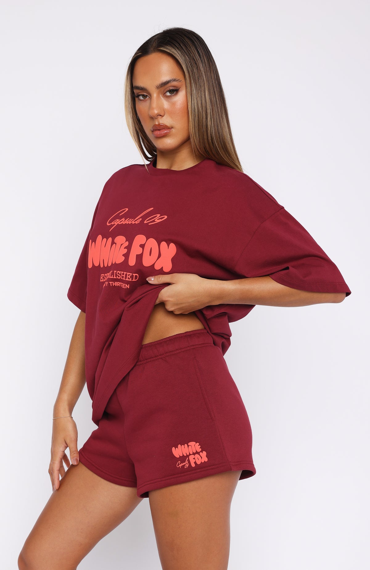 Premium Capsule 9 Star Of The Moment Lounge Shorts - Burgundy