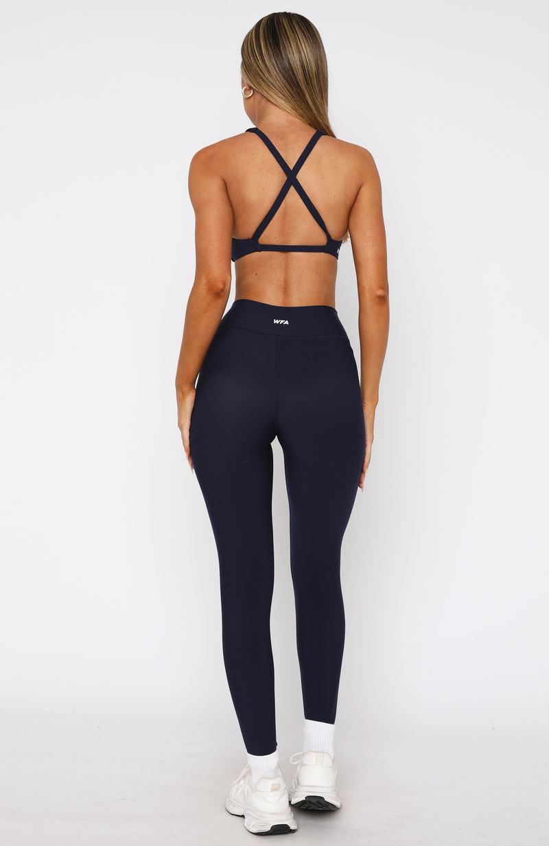 Premium Cross-Front High-Waist Leggings in Navy - Ultimate Comfort & Style