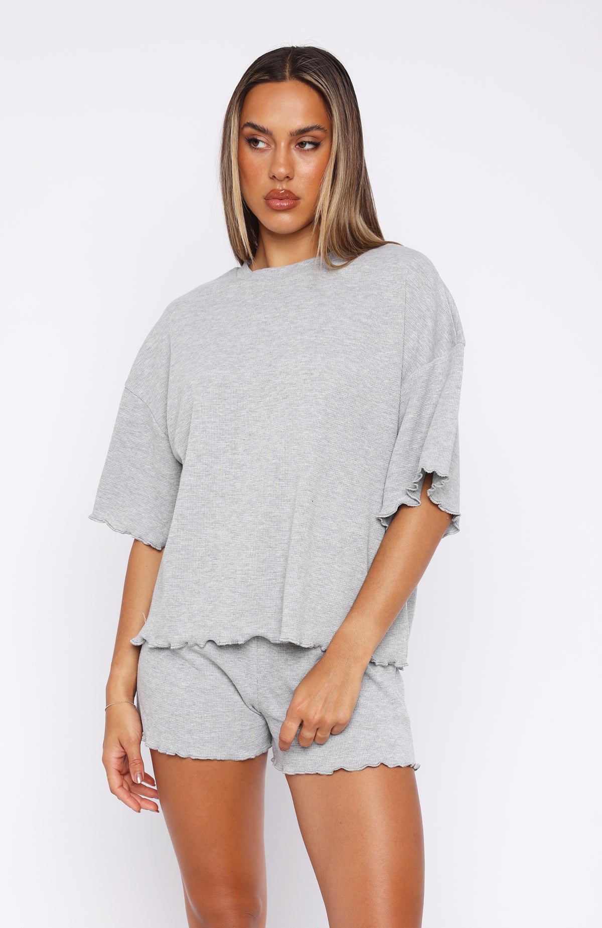 Premium Grey Marle Relaxed Fit Pyjama Top