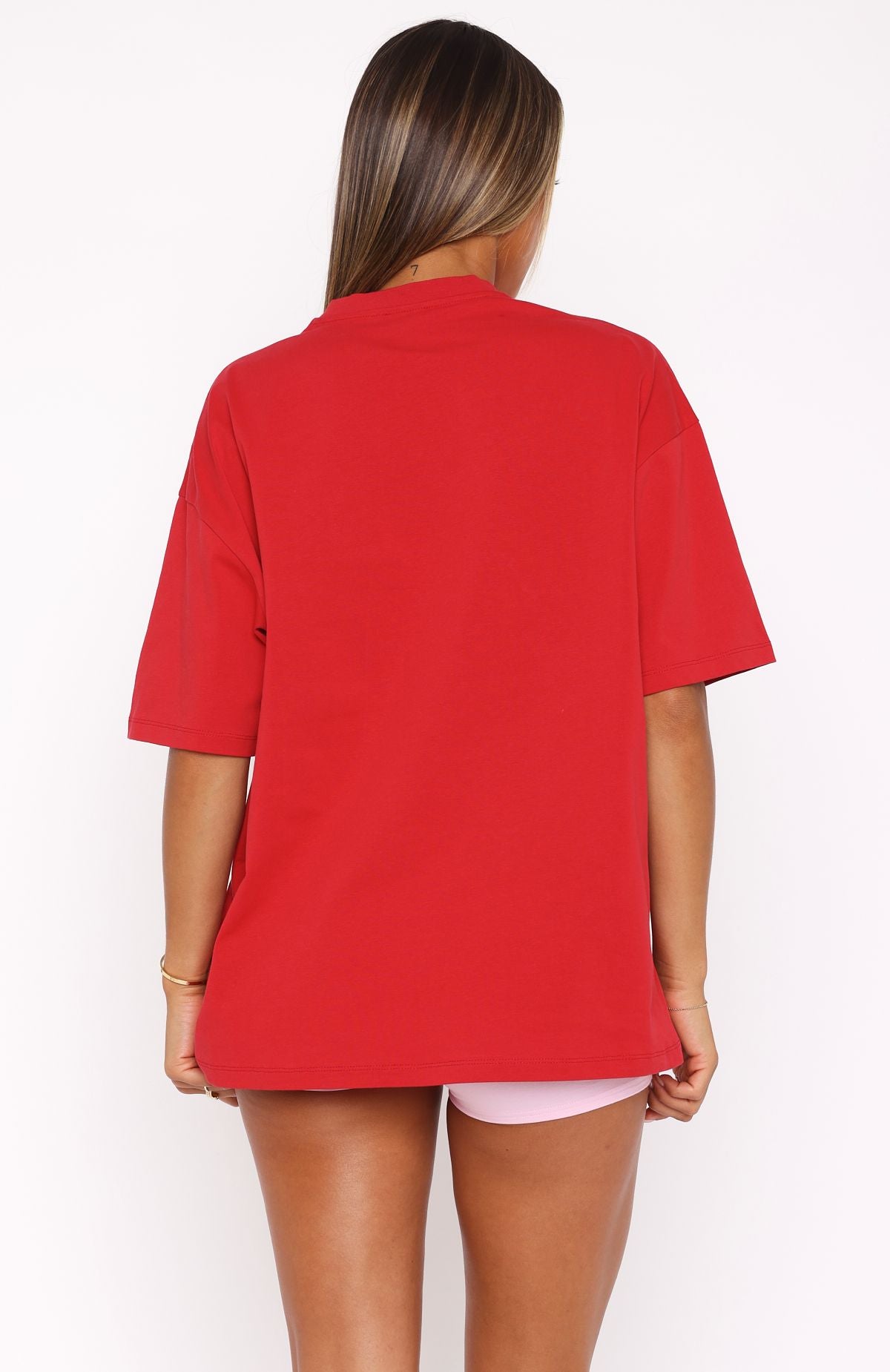 Premium Oversized Cotton Tee - Red | With Love Collection