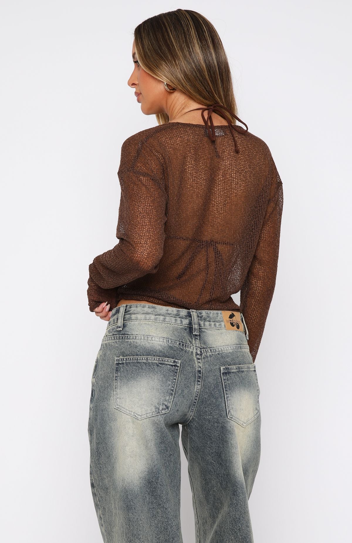 Premium Summer Spent Long Sleeve Knit Top in Mocha - Ultimate Beachwear Essential