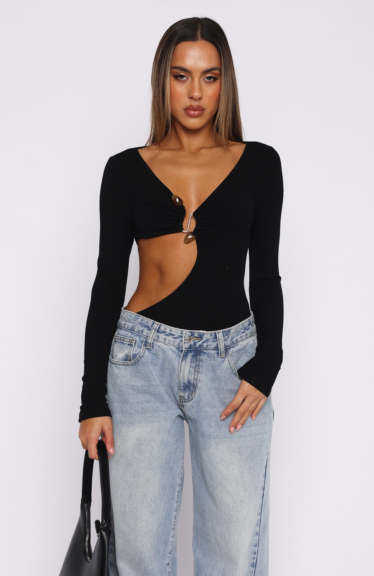 Premium Long Sleeve Bodysuit - Black | Ultimate Night Out Essential