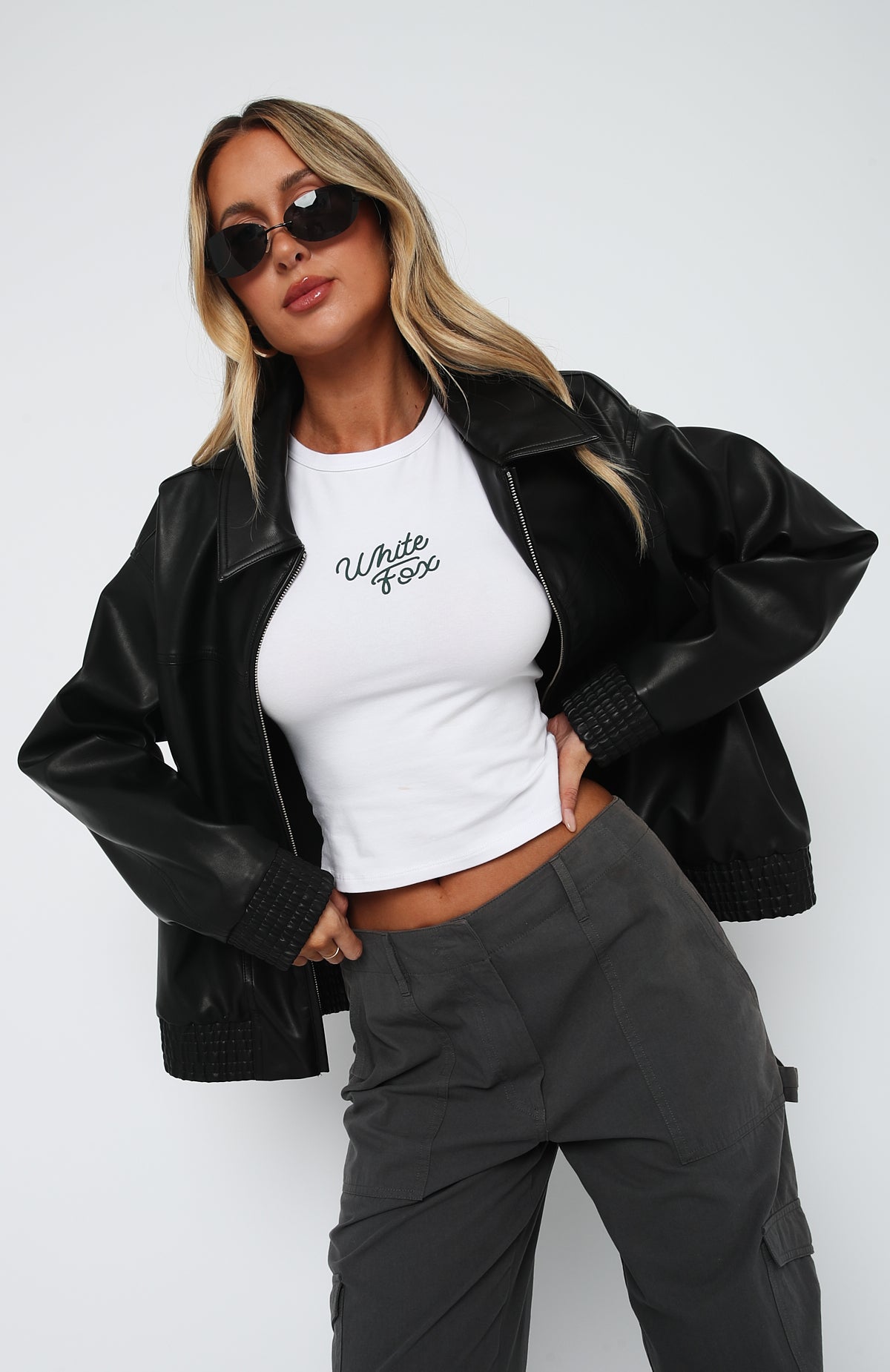 Ultimate Black PU Bomber Jacket - Stylish & Versatile