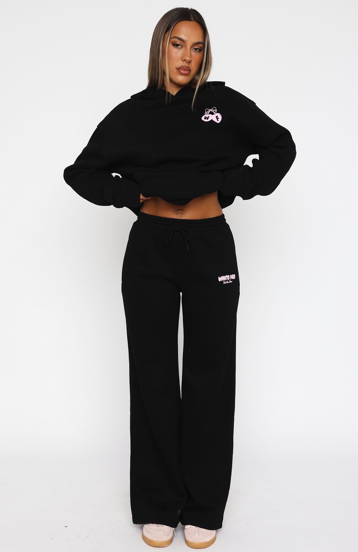 Premium Feel The Love Wide Leg Sweatpants - Ultimate Comfort in Black