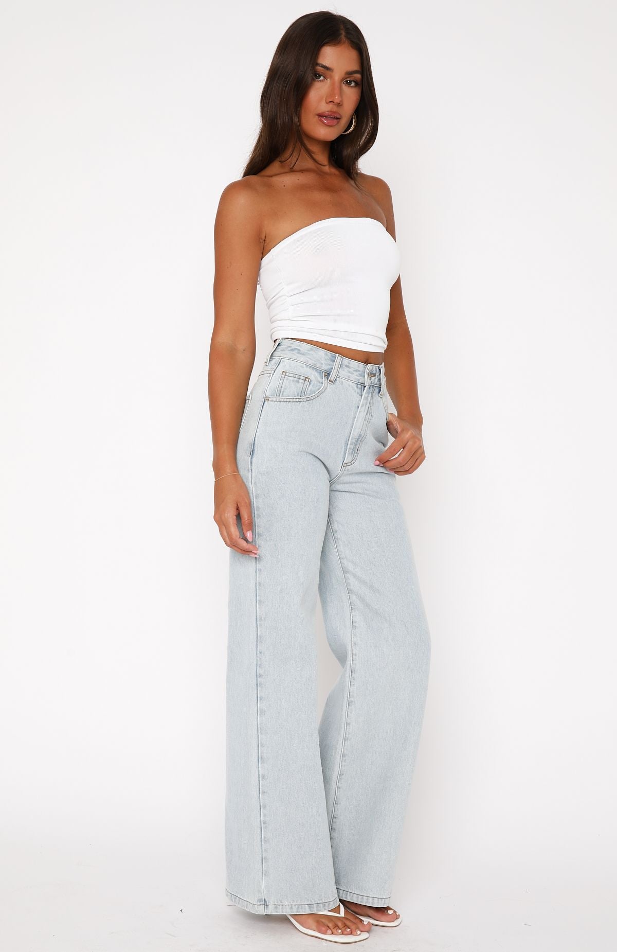 Premium Lola High Rise Wide Leg Jeans - Light Blue | Ultimate Comfort & Style