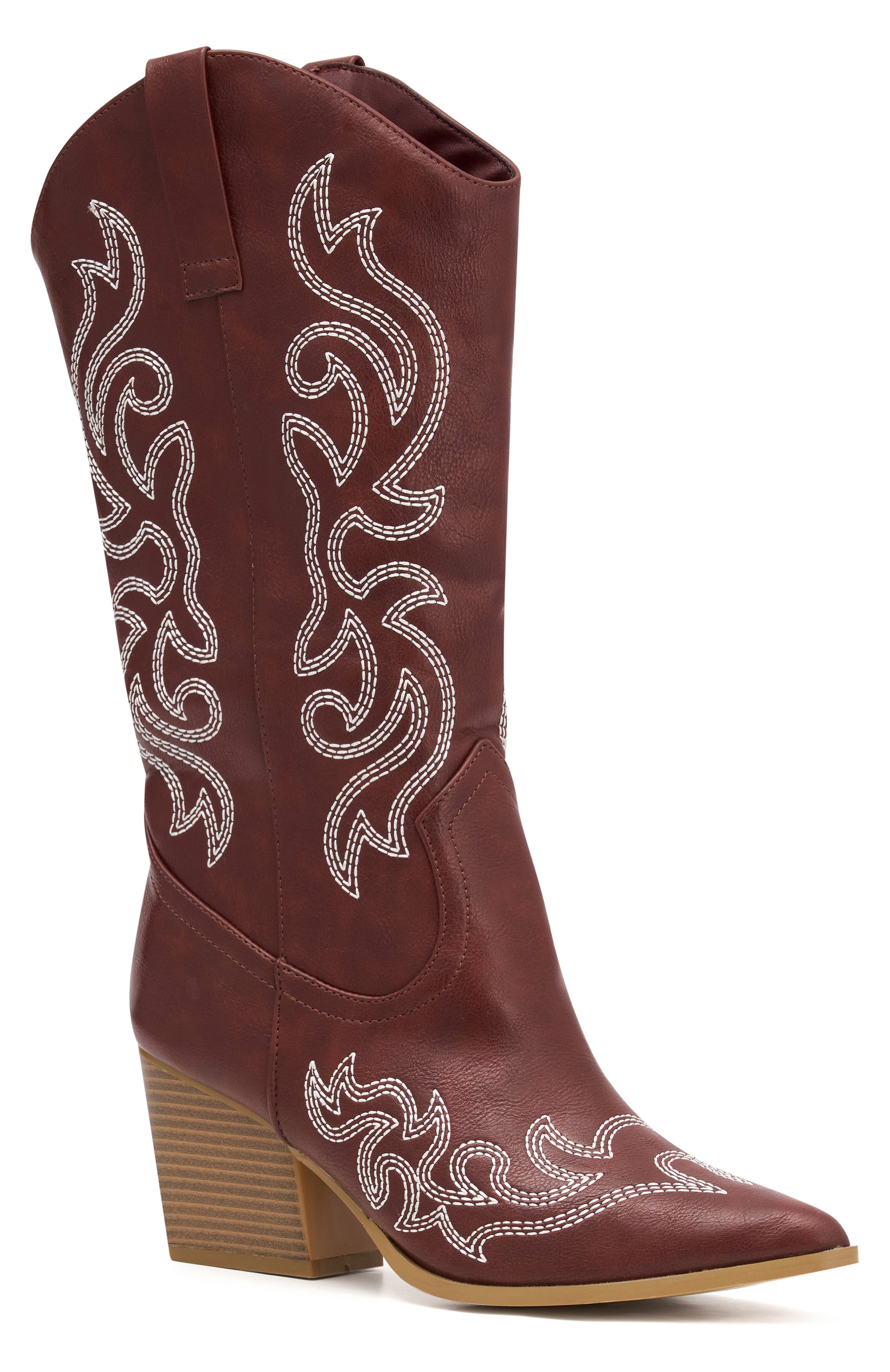 Premium Alice Cowboy Boots - Burgundy