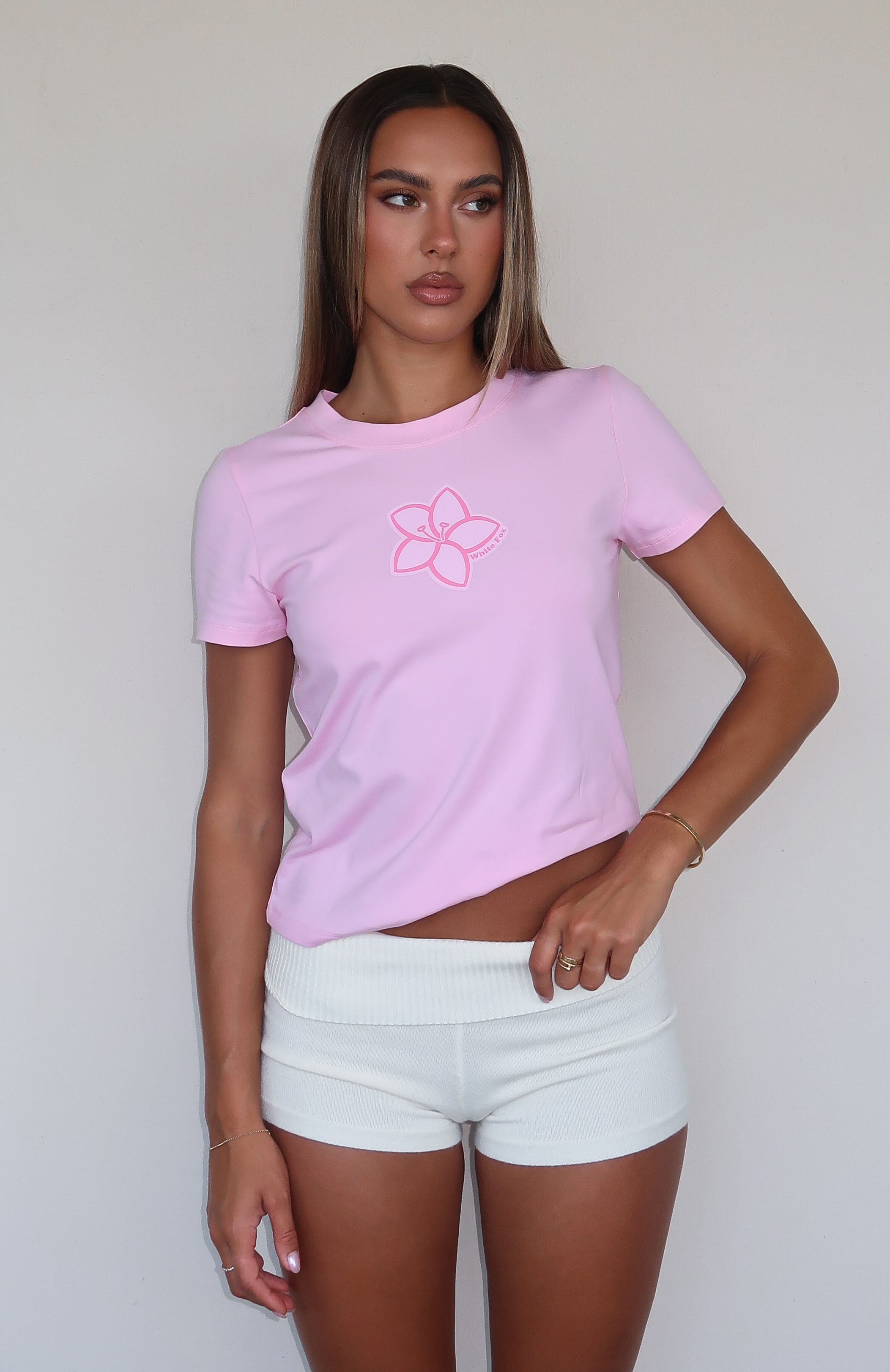 Premium Island Vibes Relaxed Baby Tee - Soft Pink