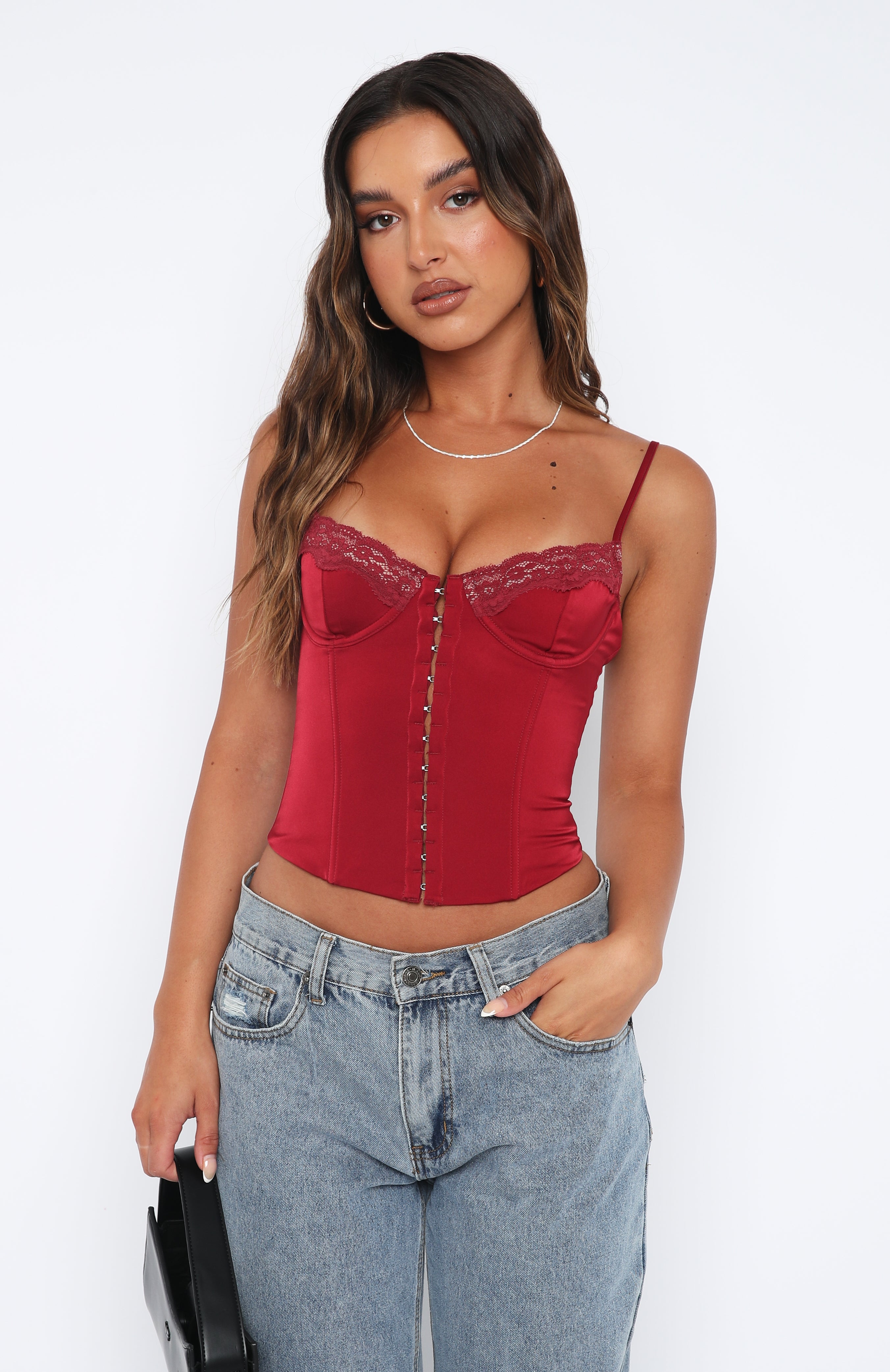 Ultimate Pour It Up Bustier - Wine Red Elegance