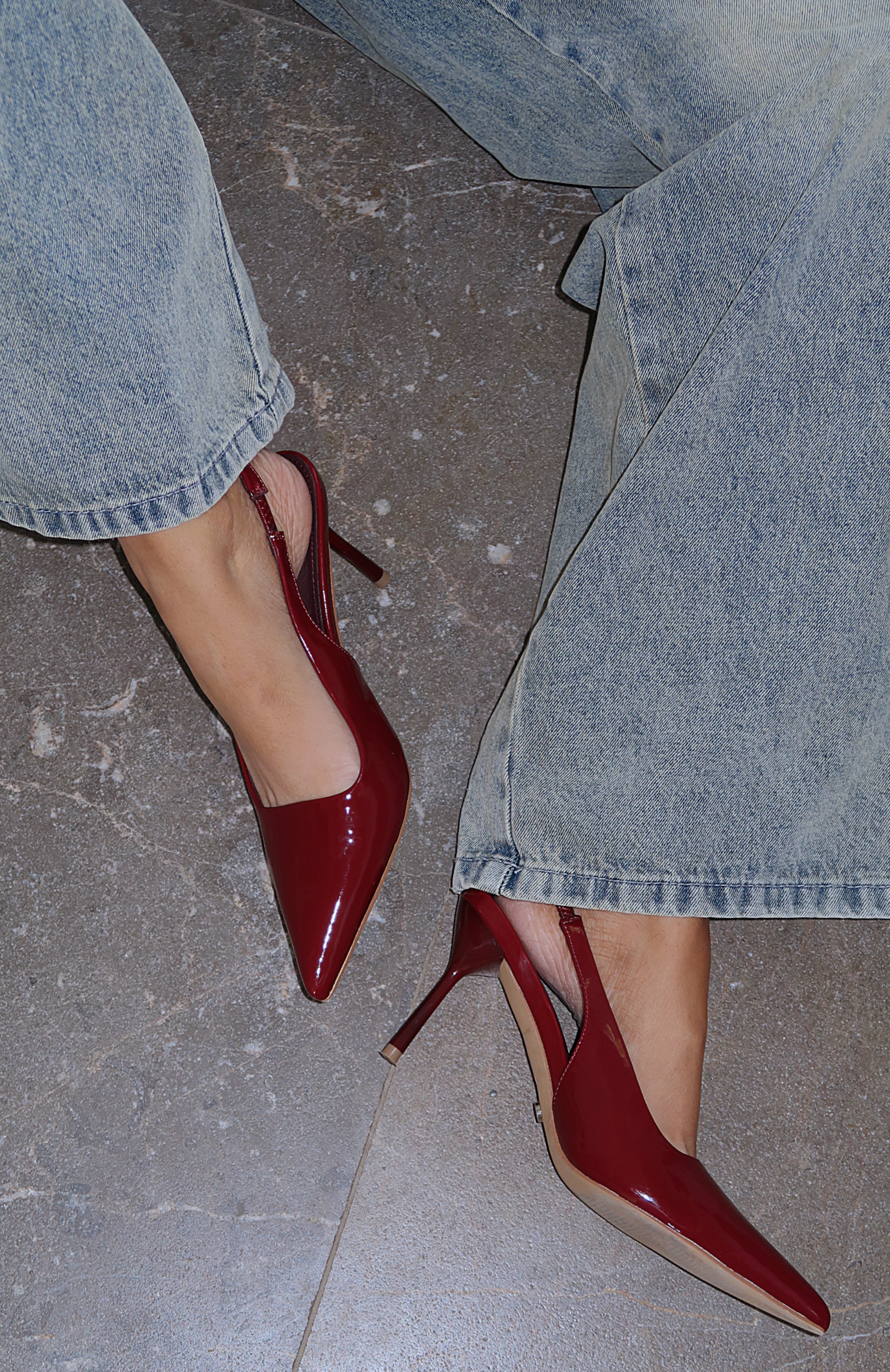 Ultimate Tayte Slingback Heel - Cherry Cola Elegance