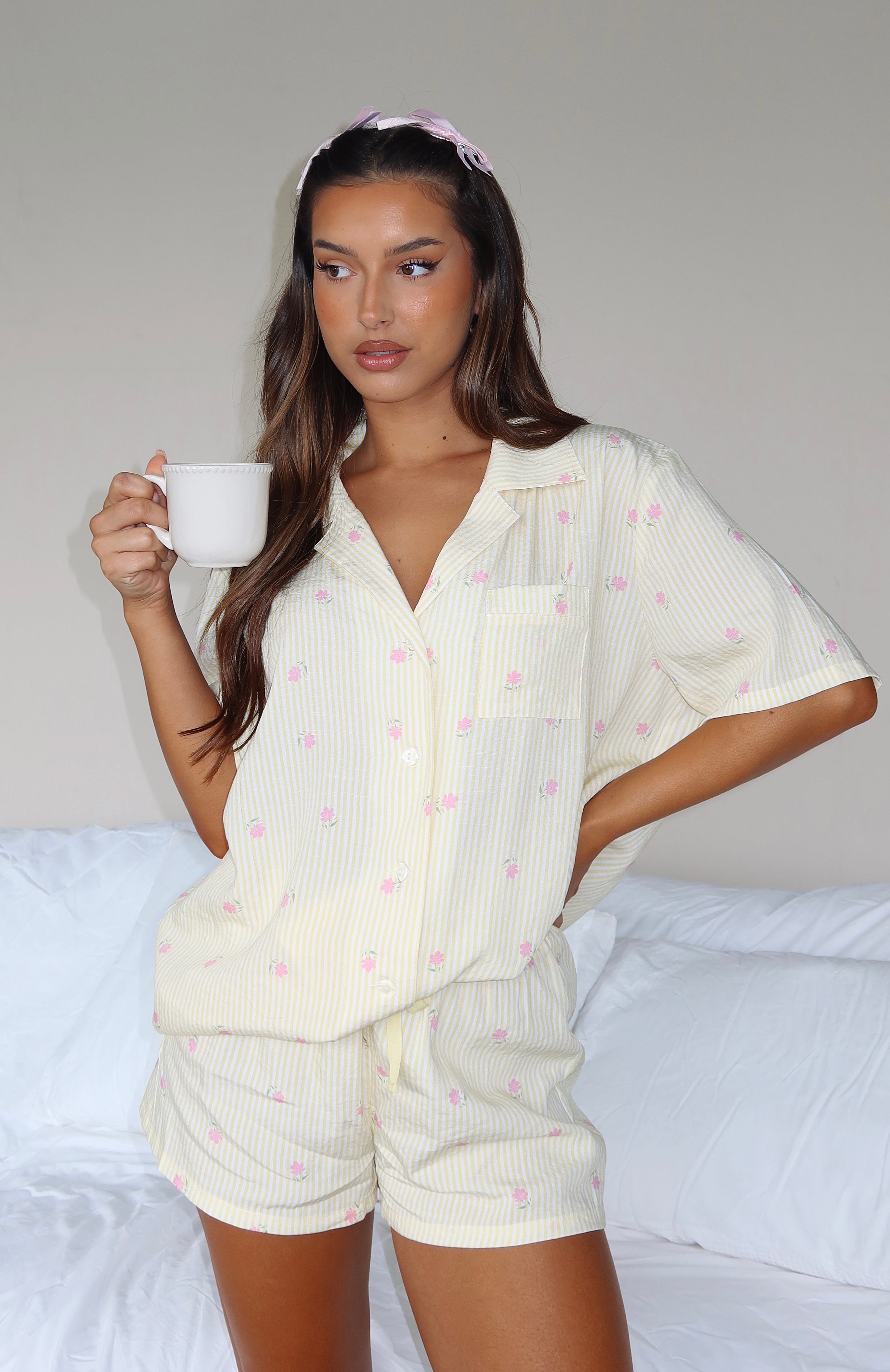 Premium Lemon Meadow Stripe Offline Pyjama Set