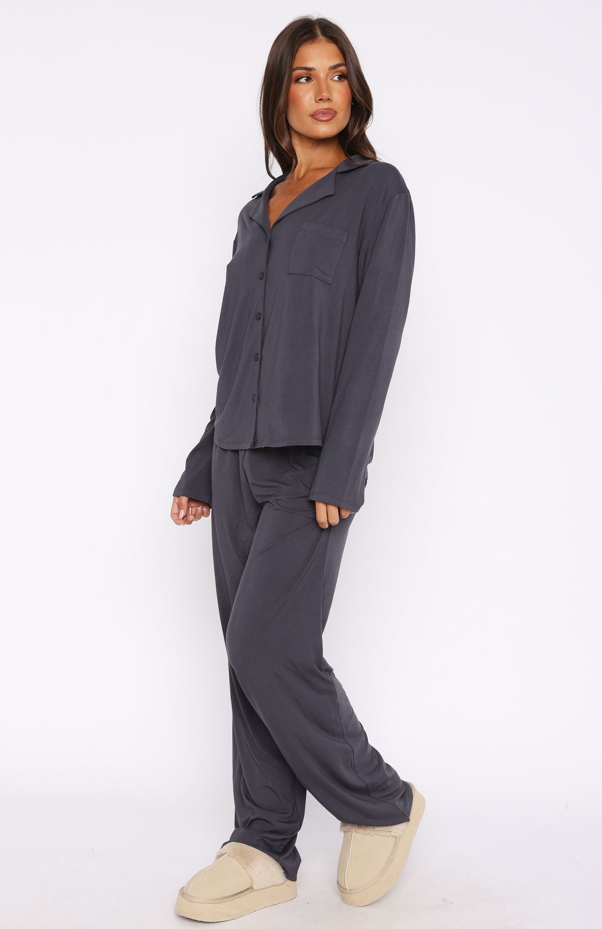 Ultimate Winter Comfort Pillow Talk Pyjama Set - Charcoal