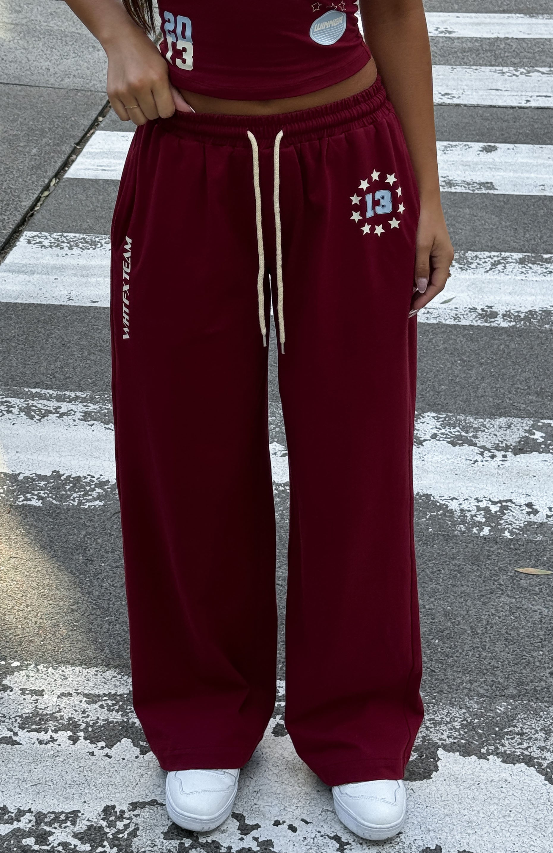 Premium Full Schedule Track Pants - Burgundy